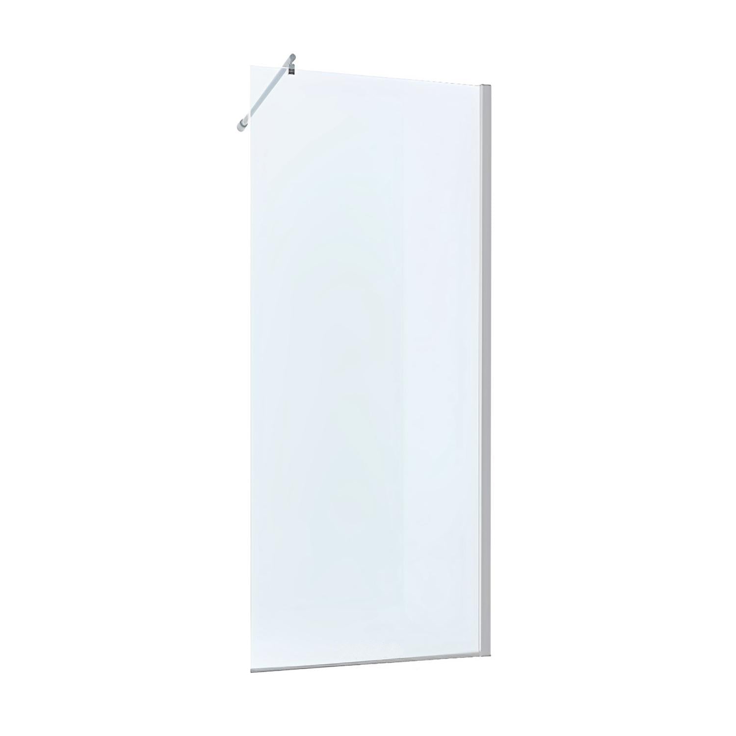 Parete doccia Walk-In assemblata DocciaGo serie Clover 90 cm - Cromo/Trasparente