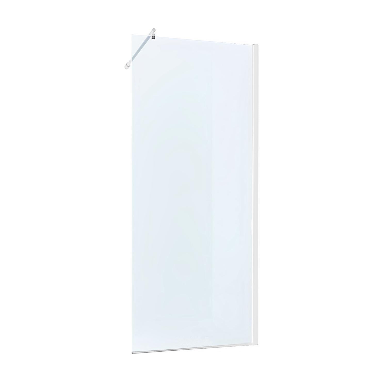 Parete doccia Walk-In assemblata DocciaGo serie Clover 80 cm - Bianco/Trasparente