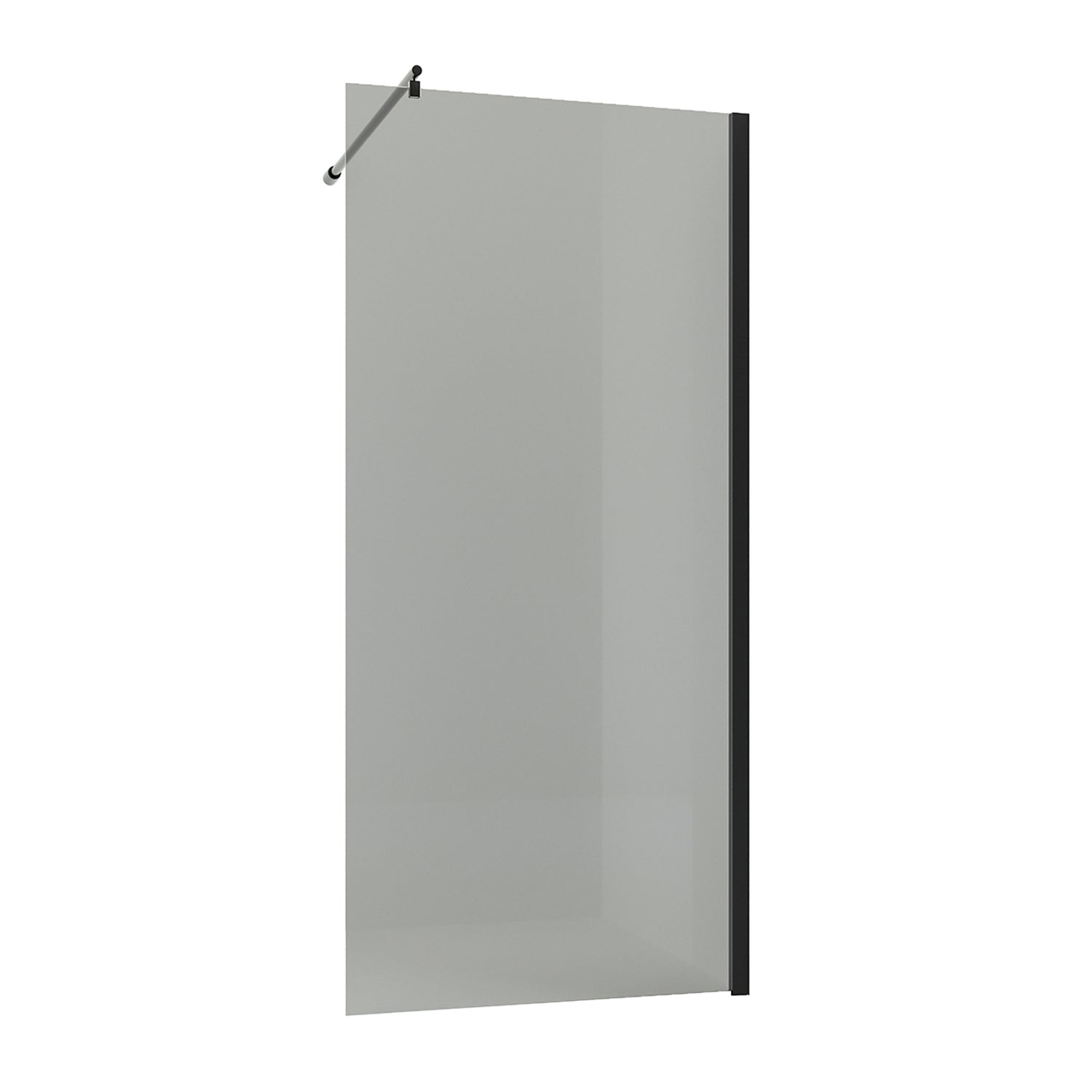 Parete doccia Walk-In assemblata DocciaGo serie Clover 120 cm - Nero/Vetro Grigio
