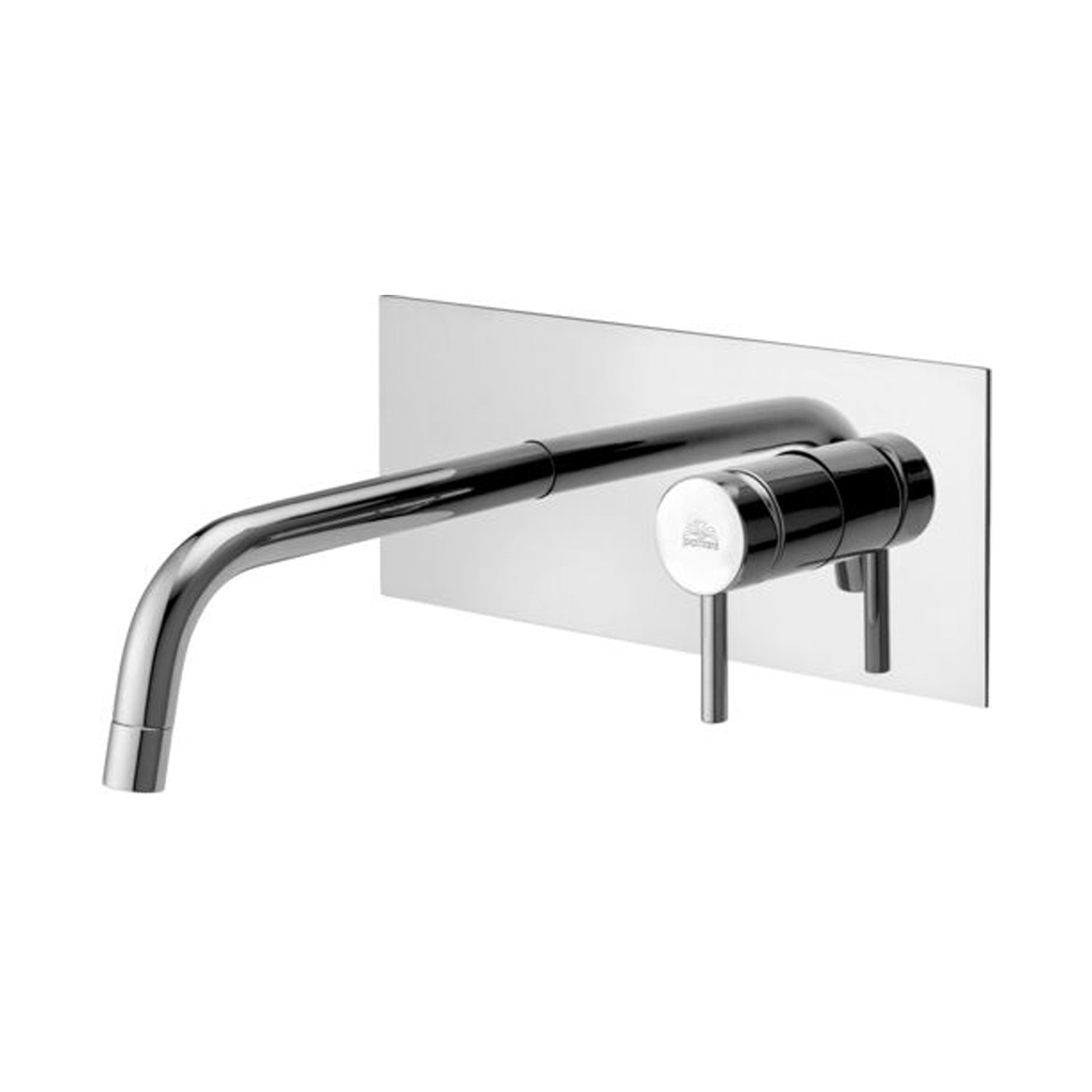 Miscelatore lavabo incasso con piastra in acciaio e bocca a muro 248 mm Paffoni Light Cromato by CeramicStore | Lo specialista del tuo bagno