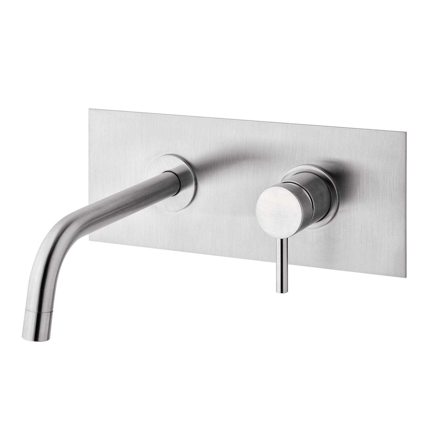 Miscelatore lavabo incasso con piastra in acciaio e bocca a muro 248 mm Paffoni Light effetto satinato by CeramicStore | Lo specialista del tuo bagno