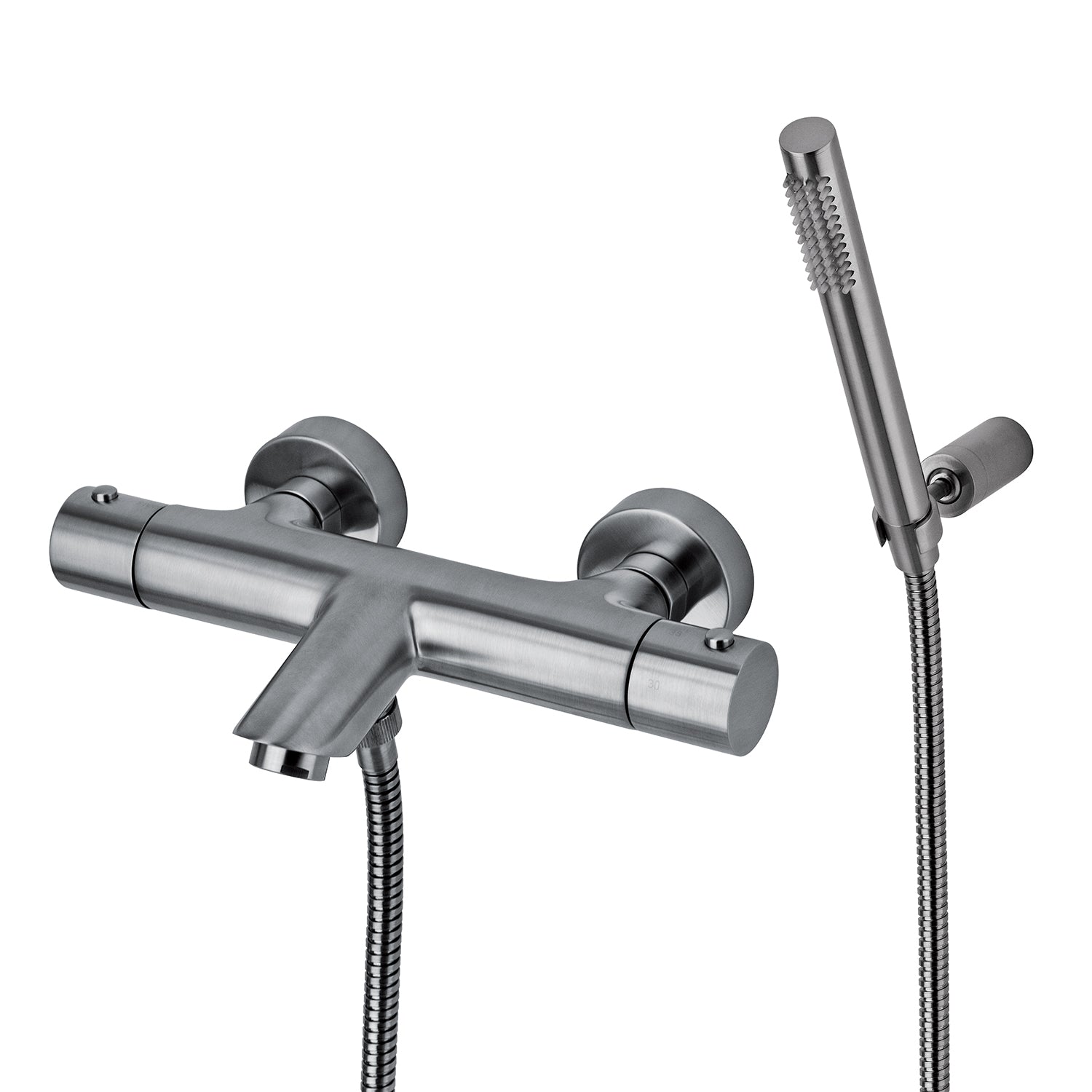 Miscelatore vasca ottone completo di doccetta e flessibile Paffoni Light effetto satinato by CeramicStore | Lo specialista del tuo bagno