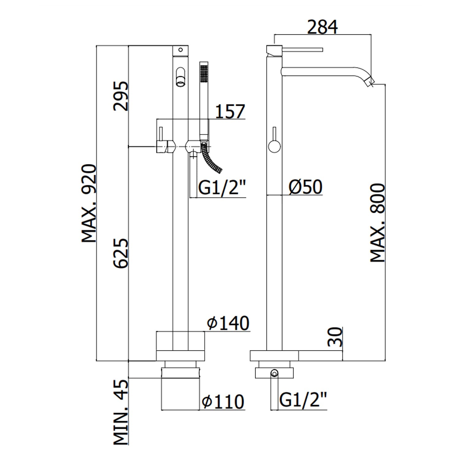  Miscelatore vasca- doccia a pavimento Paffoni Light LIG032CR by CeramicStore | Lo specialista del tuo bagno