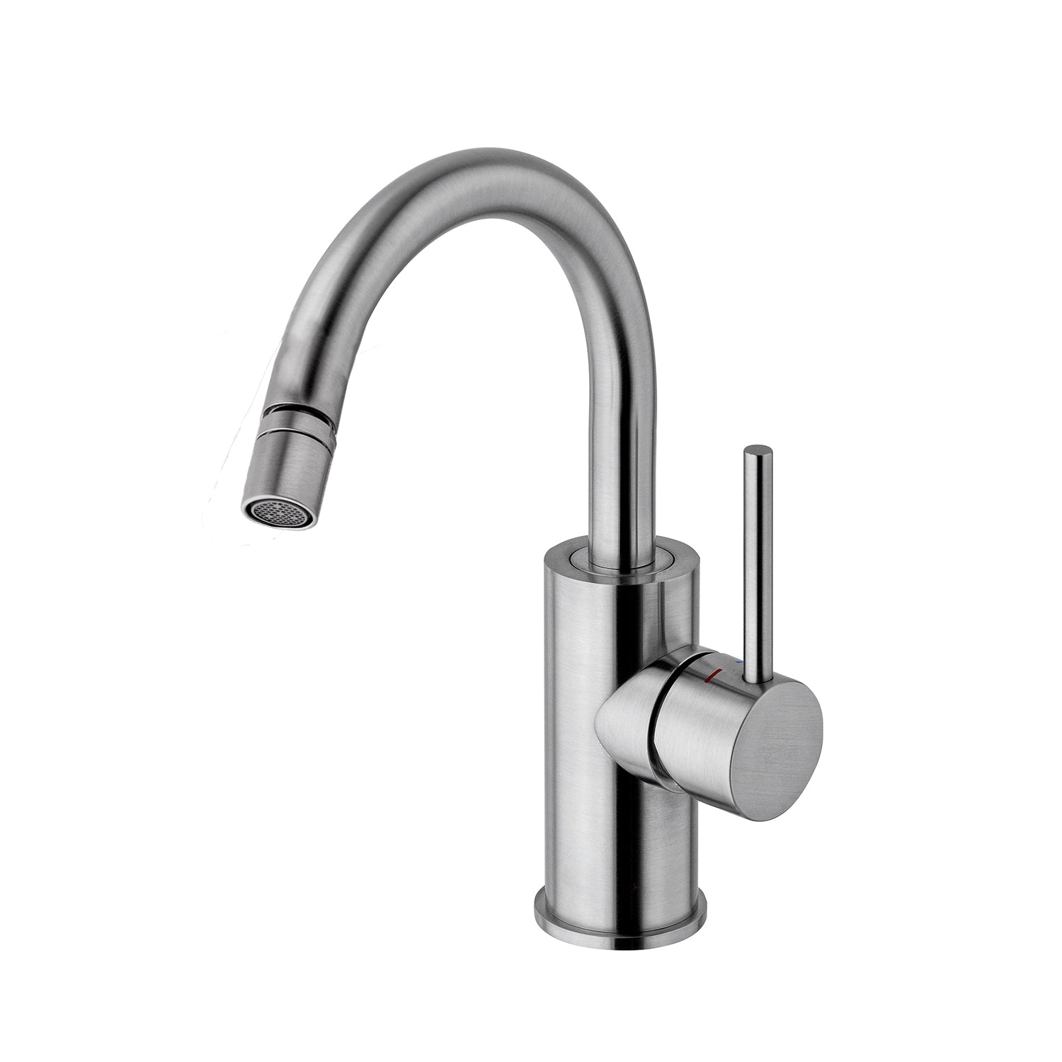 Miscelatore bidet in ottone senza scarico con canna orientabile Paffoni Light effetto satinato by CeramicStore | Lo specialista del tuo bagno