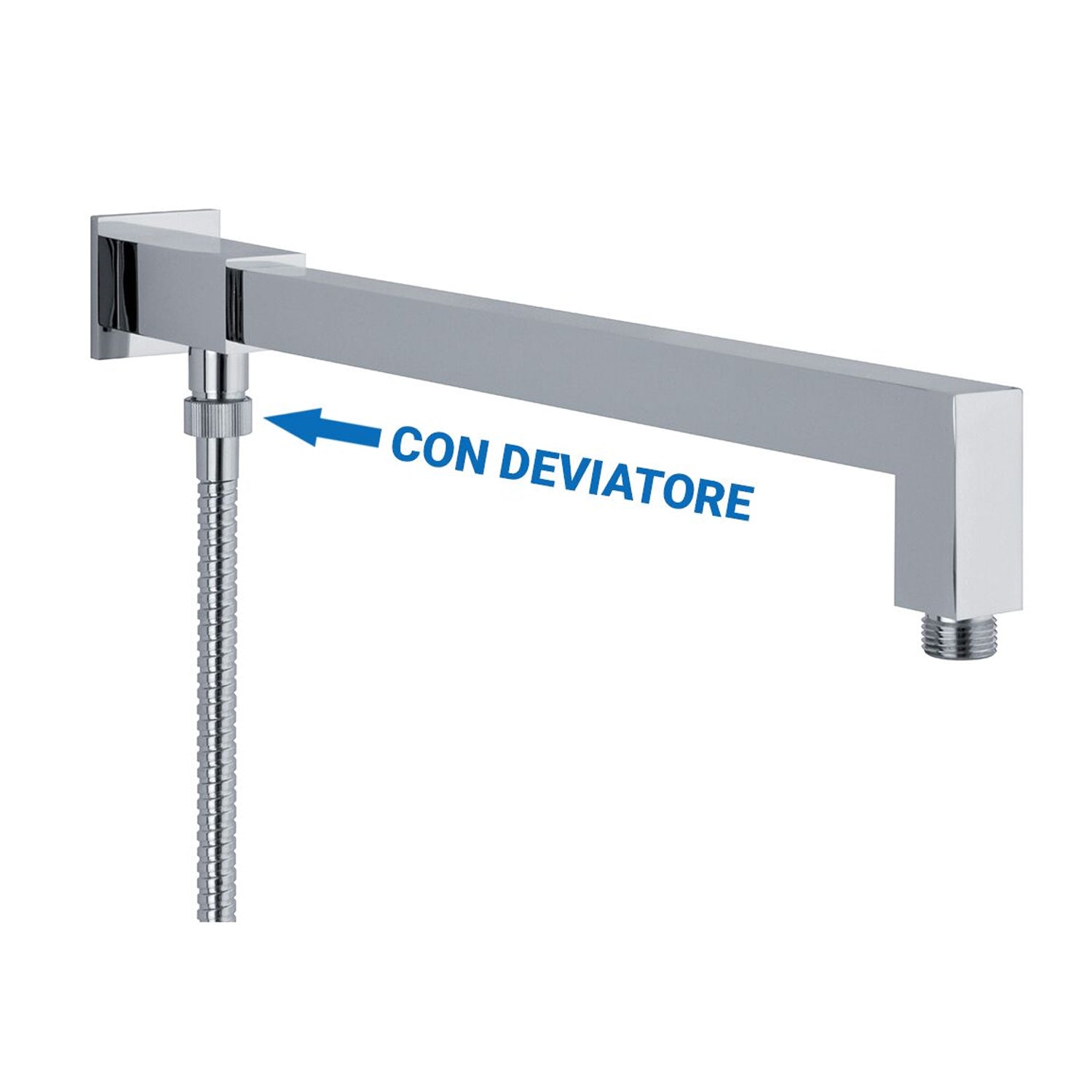  Braccio doccia 25x25mm con deviatore in ottone by CeramicStore | Lo specialista del tuo bagno