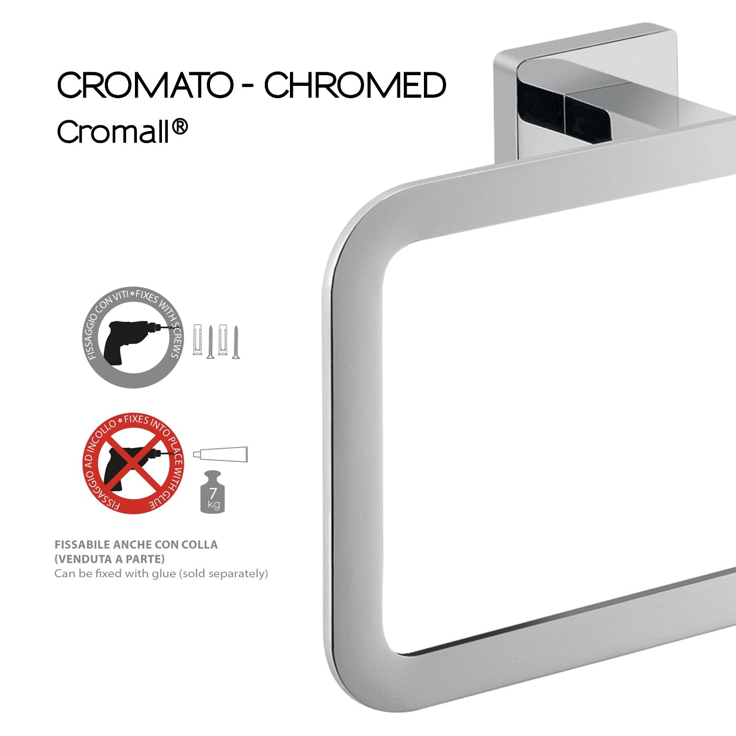  Portasalviette ad anello in Acciaio Inox Gedy modello Atena - Cromato by CeramicStore | Lo specialista del tuo bagno