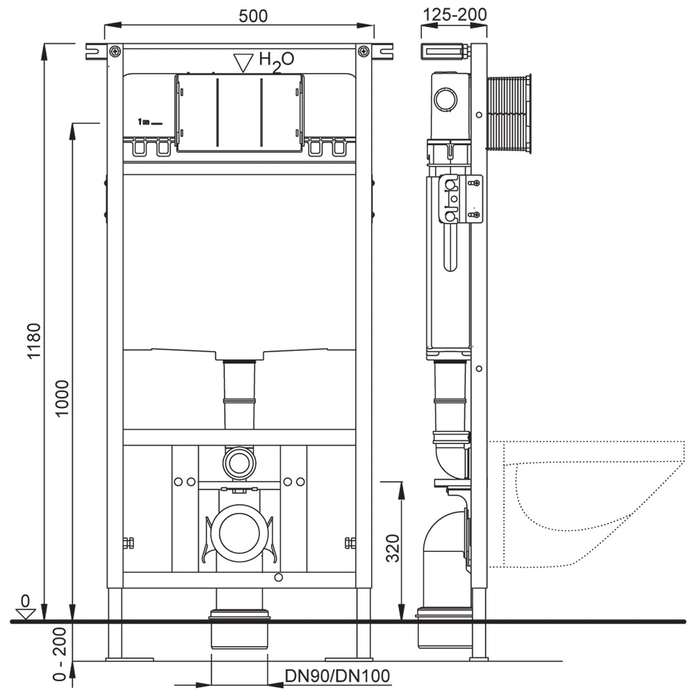  Cassetta incasso Schwab modello 'Duplo Wc 199' per pareti in cartongesso