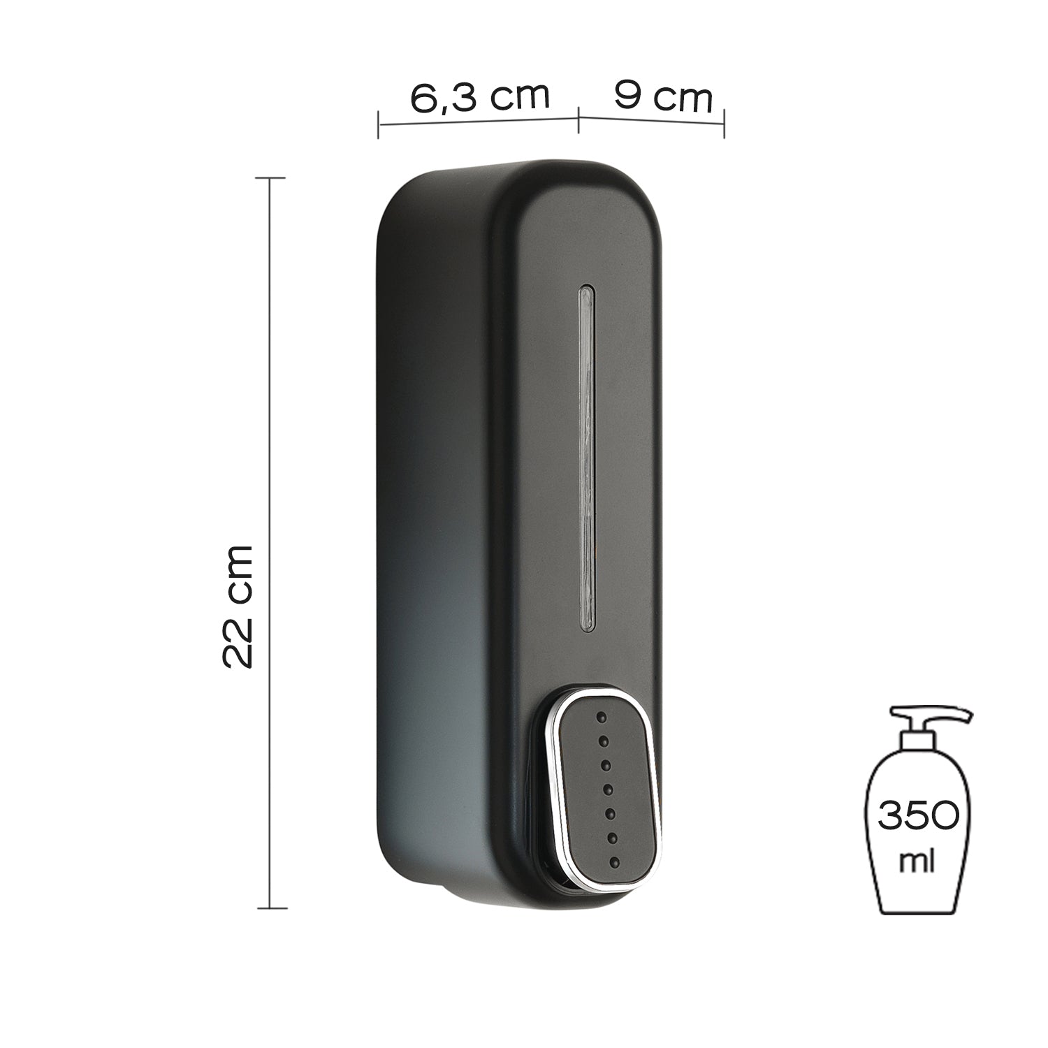  Distributore sapone/gel igienizzante di Gedy modello Mullet da 350 ml - Nero Matt by CeramicStore | Lo specialista del tuo bagno