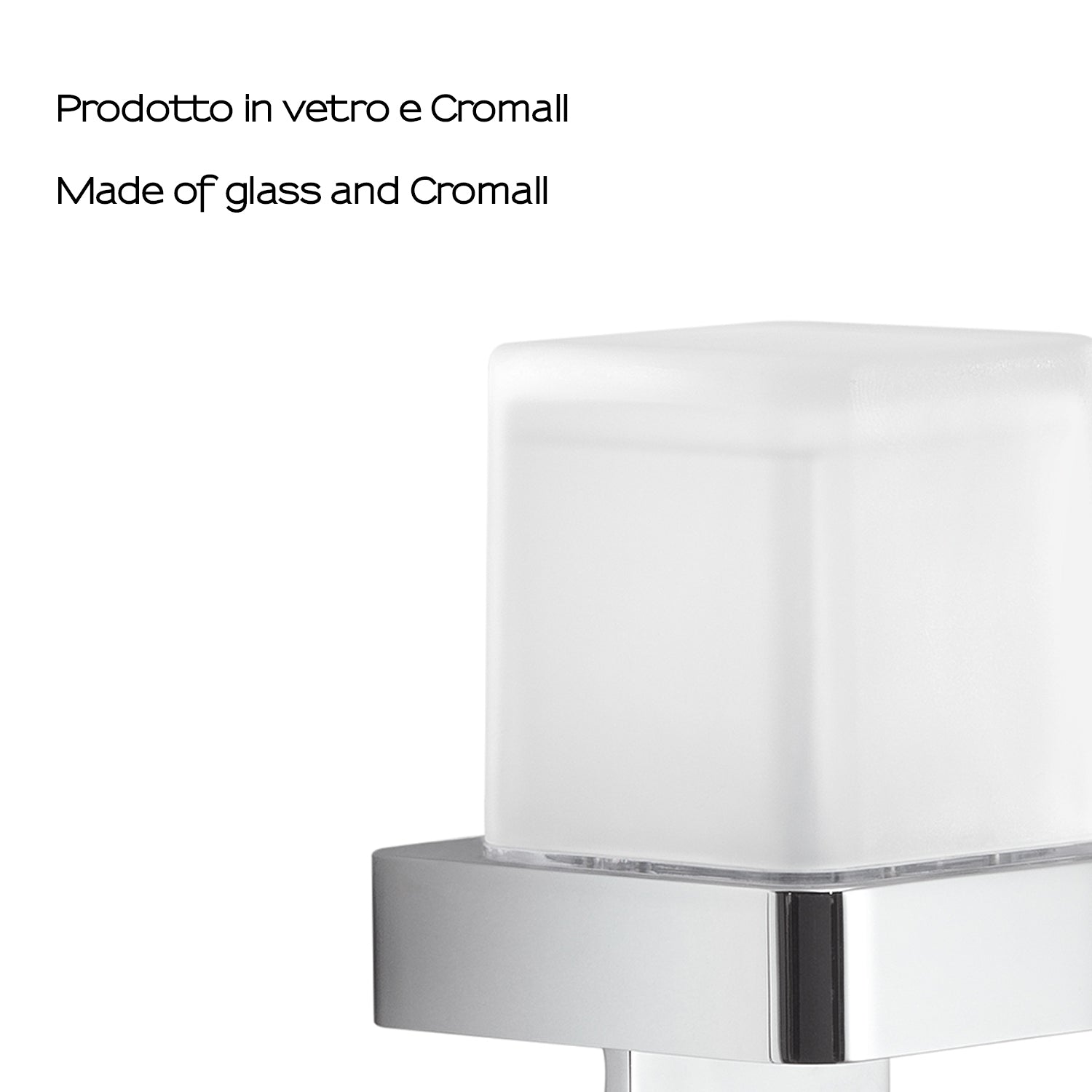  Distributore di sapone quadrato di Gedy modello Giava da 150 ml in vetro e Cromall - Cromato by CeramicStore | Lo specialista del tuo bagno