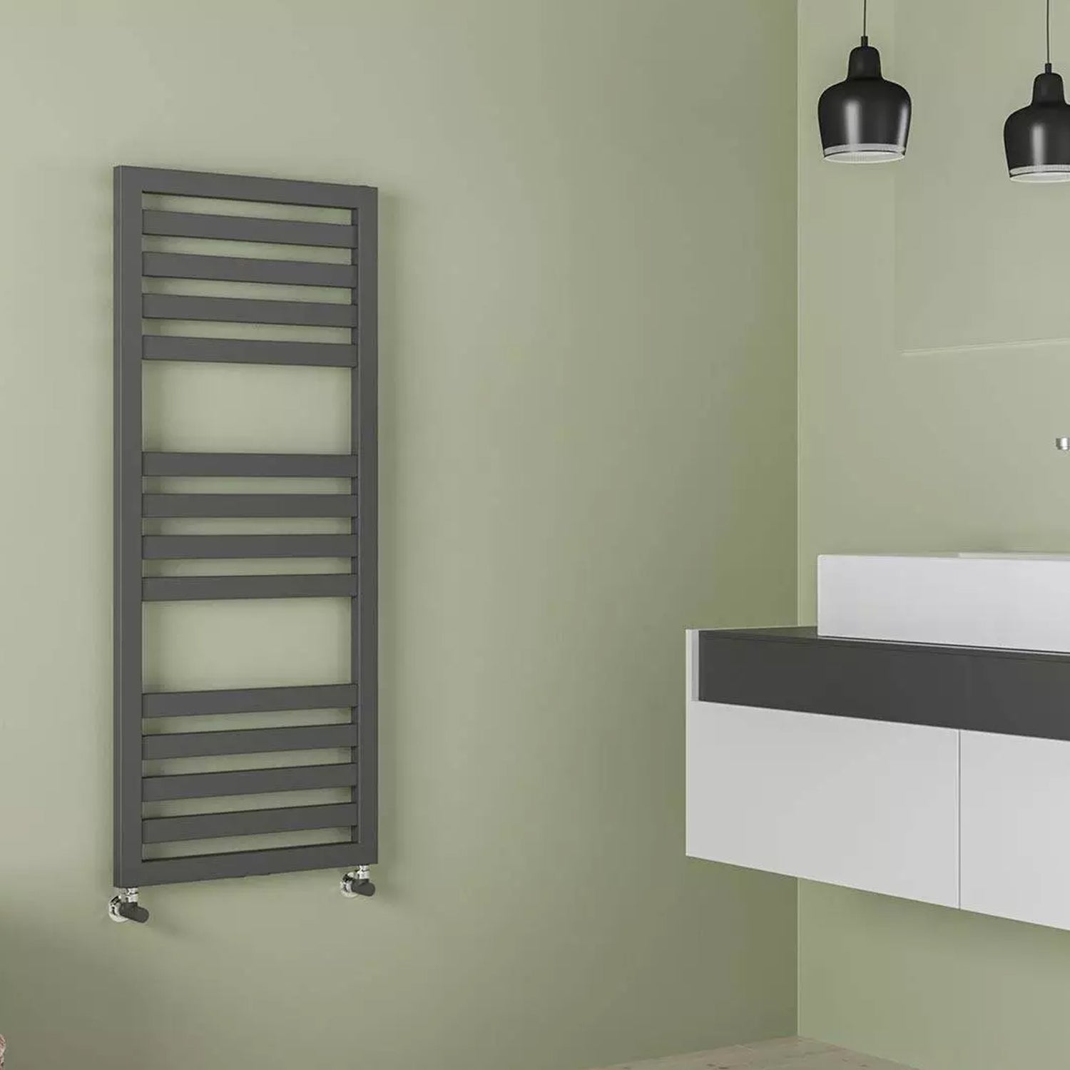 Termoarredo idraulico modello Cuneo 1200x500 dritto - Antracite 5