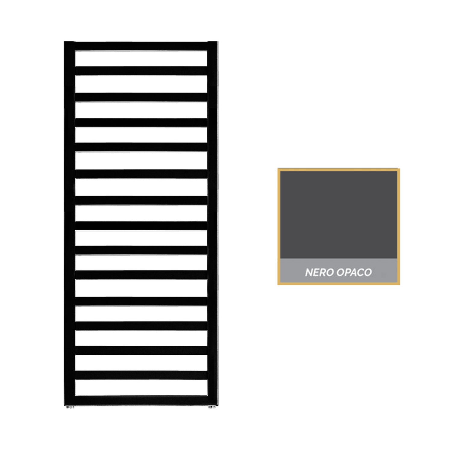 Termoarredo in acciaio Nero Opaco Zehnder modello Quaro H. 1403 x L. 450 mm 2