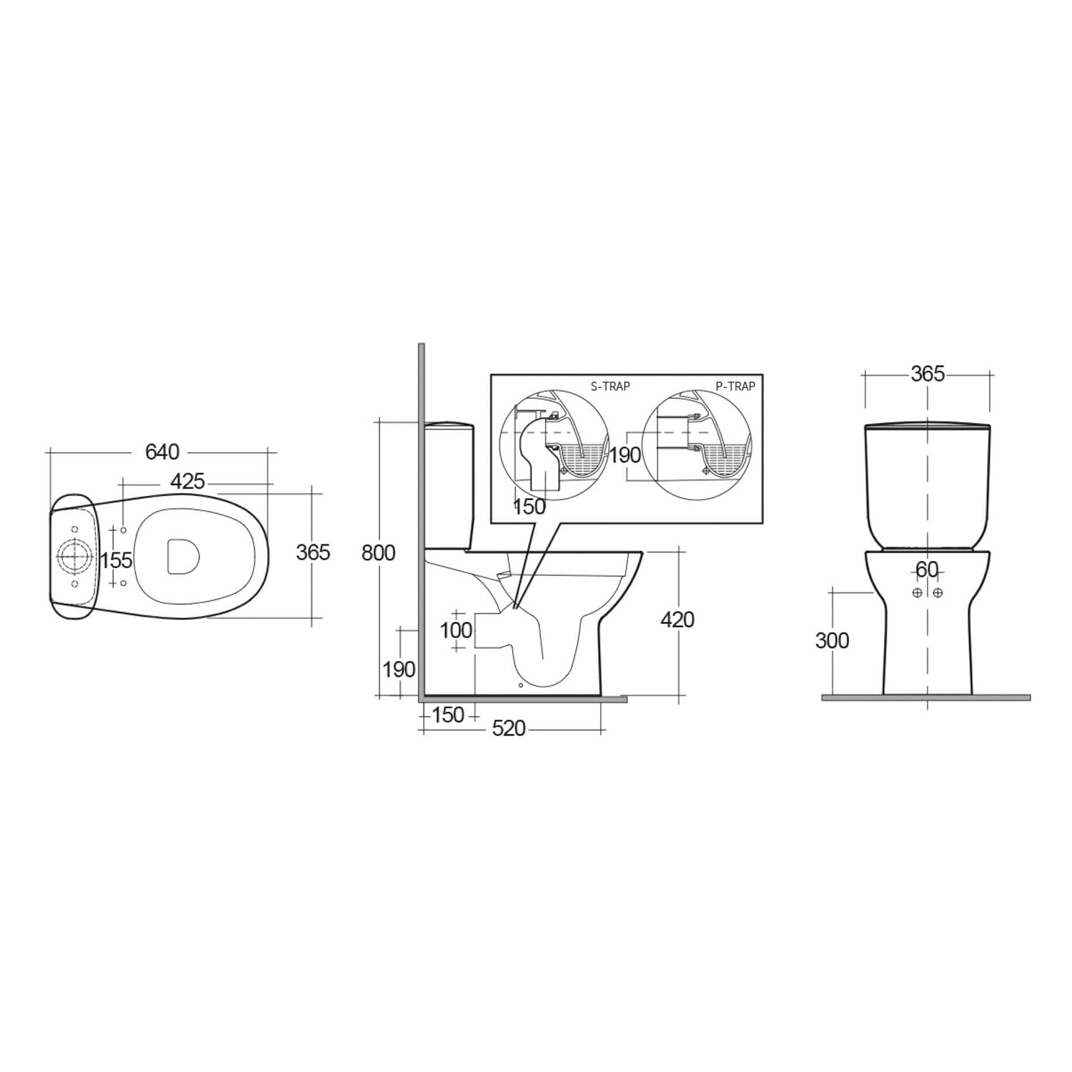 Vaso monoblocco filomuro rimelss con scarico universale RAK serie Astria - Bianco 2
