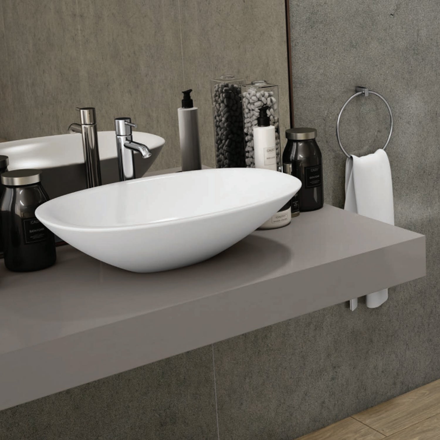 Lavabo da appoggio RAK serie Astria 38x54 cm - Bianco 2