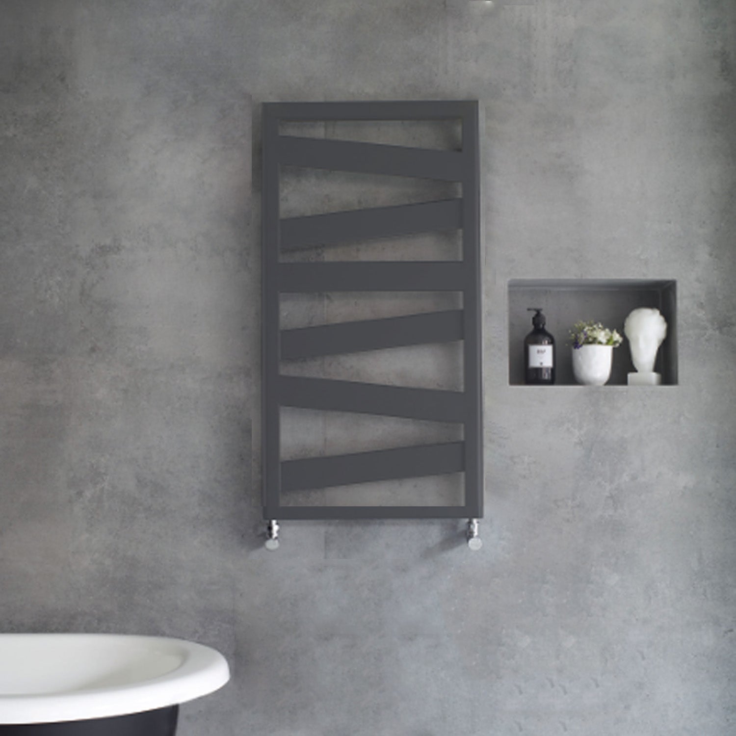 Termoarredo in acciaio Nero Opaco Zehnder modello Ribbon H. 1017 x L. 600 mm 5