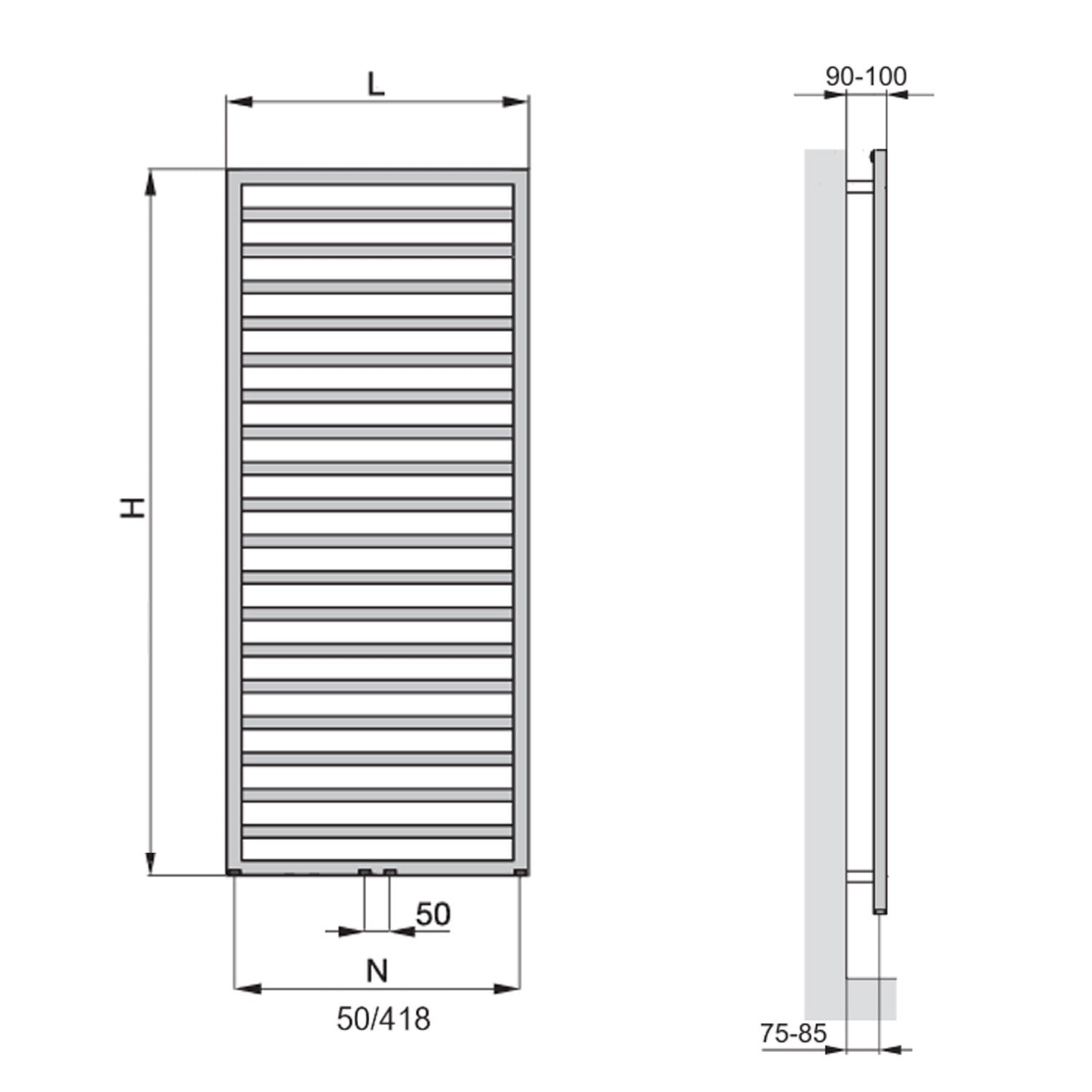 Termoarredo in acciaio bianco Zehnder modello Quaro H. 1403 x L. 450 mm 6