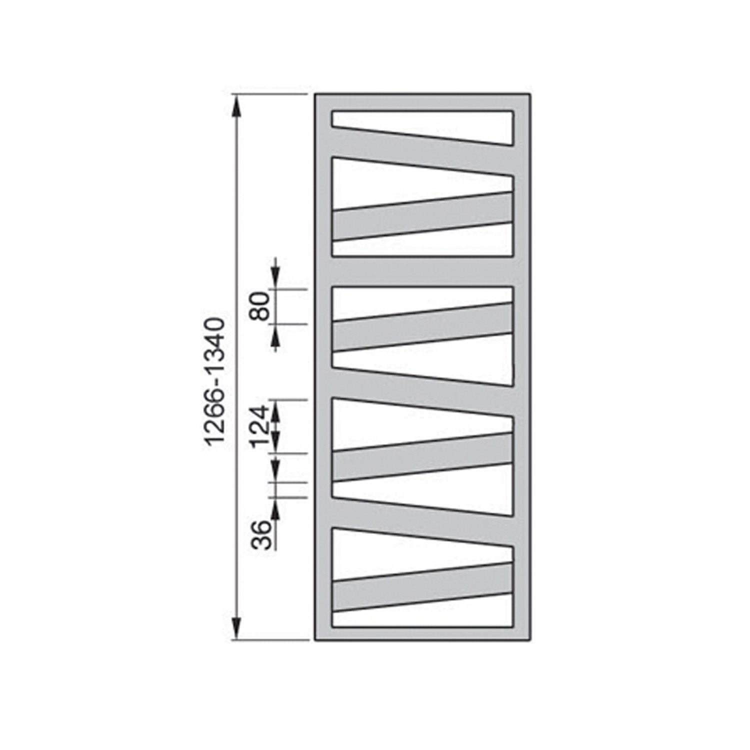 Termoarredo in acciaio Bianco Zehnder modello Ribbon H. 1266 x L. 500 mm 2