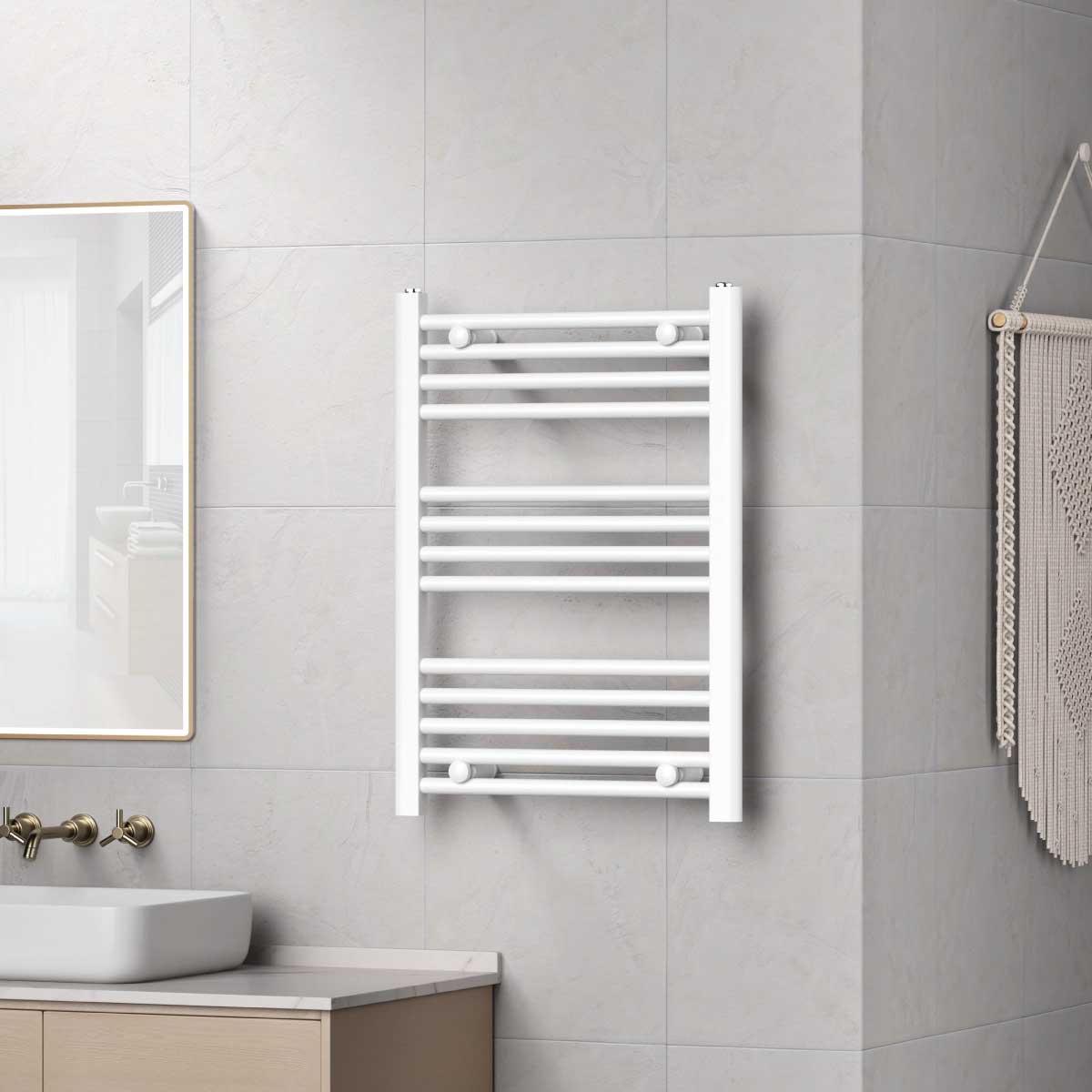 Termoarredo scaldasalviette da bagno idraulico 1510x450 mm interasse 400 mm in acciaio Verniciato Bianco by CeramicStore | Lo specialista del tuo bagno