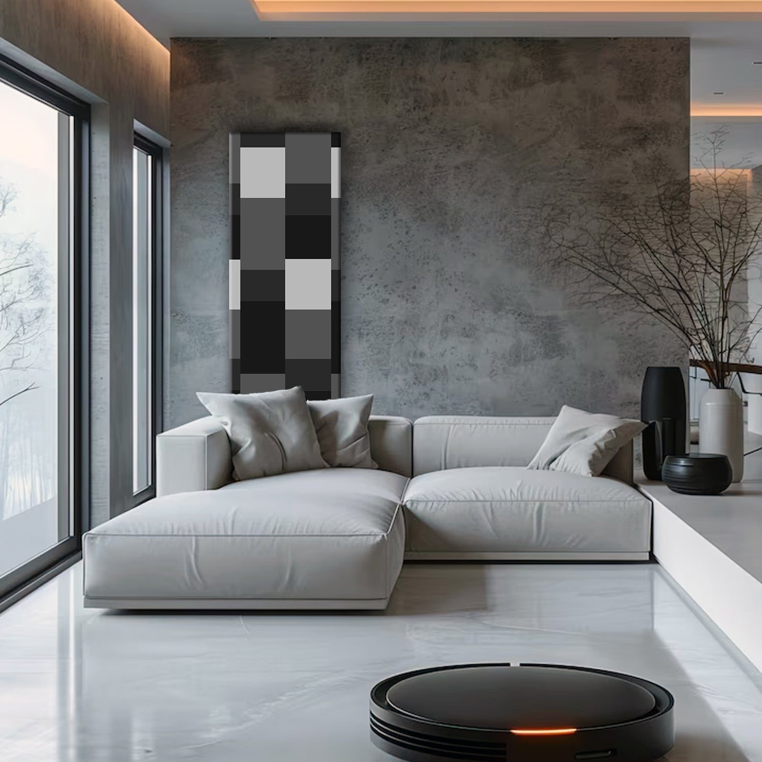  Termoarredo idraulico 120x36 cm interasse mm 50 Modello 'Almost Black' Termocrea by CeramicStore | Lo specialista del tuo bagno