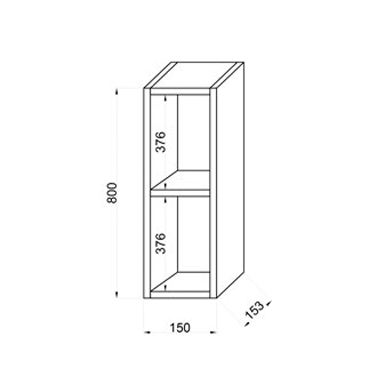  Pensile due vani a giorno Grigio Cubi&Co 15x80 cm by CeramicStore | Lo specialista del tuo bagno