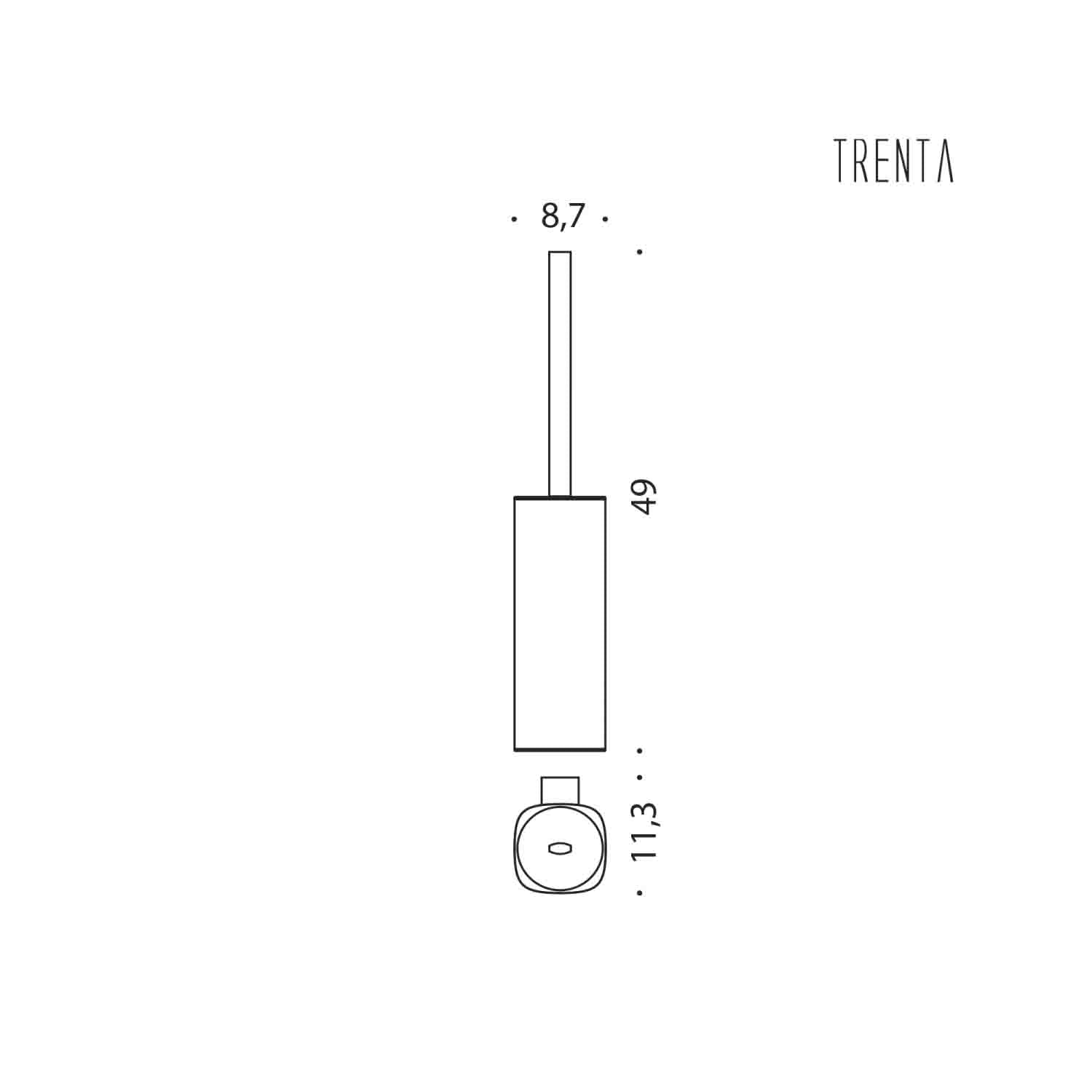  Porta scopino in ottone nero collezione Trenta di Colombo Design by CeramicStore | Lo specialista del tuo bagno