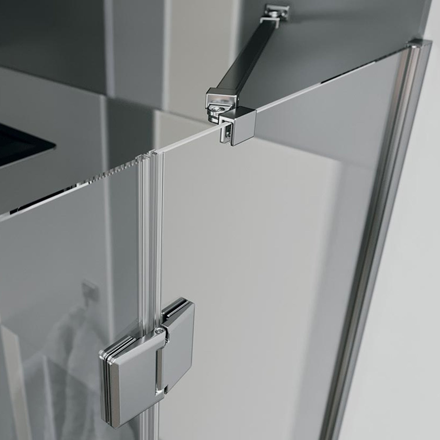 Box doccia angolare con doppia porta battente DocciaGo serie Flow 130x140 cm - Cromo 3