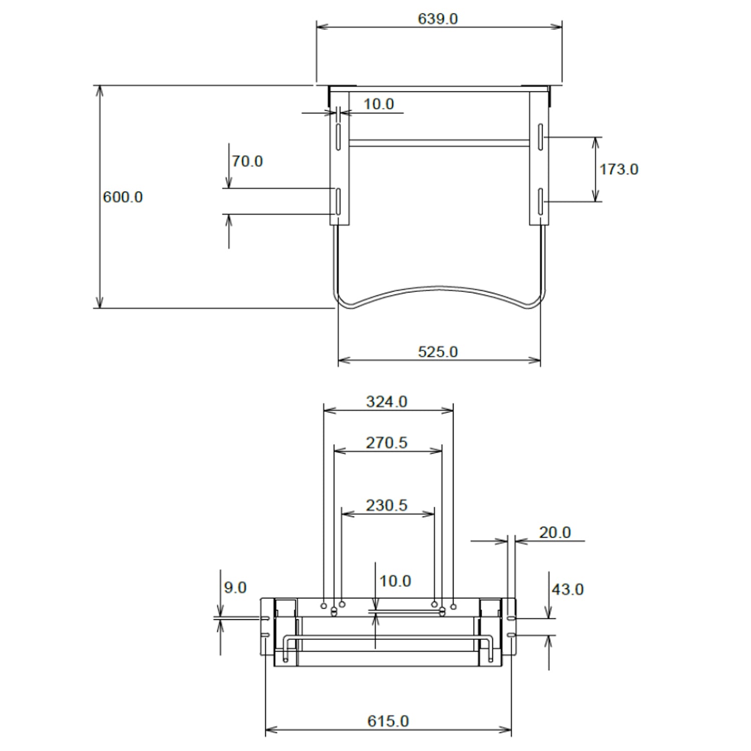 Staffa pneumatica per lavabo disabili con regolazione con leva anteriore 2
