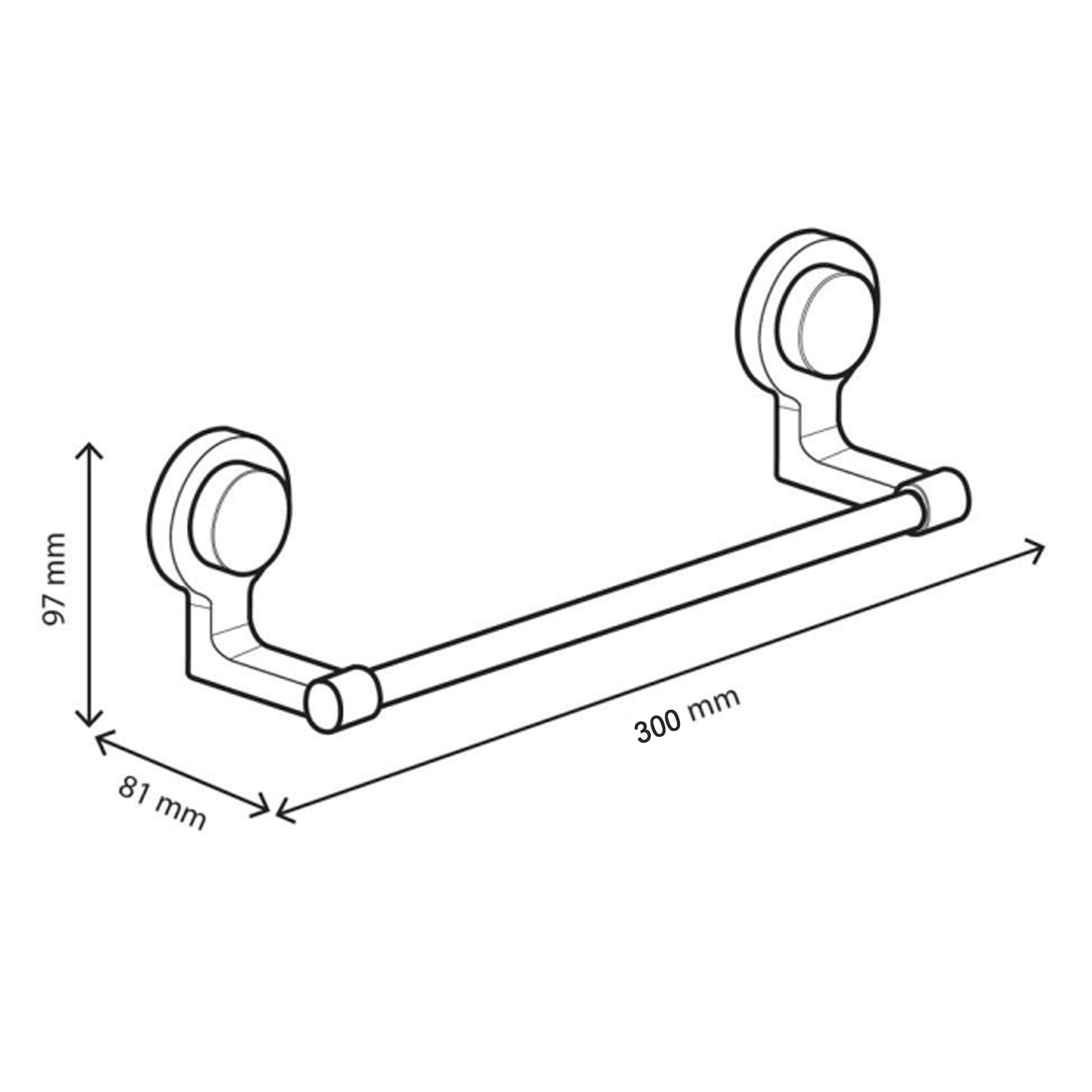 Portasalviette Koemo serie Kissy con asta tonda 30 cm - Cromo 3