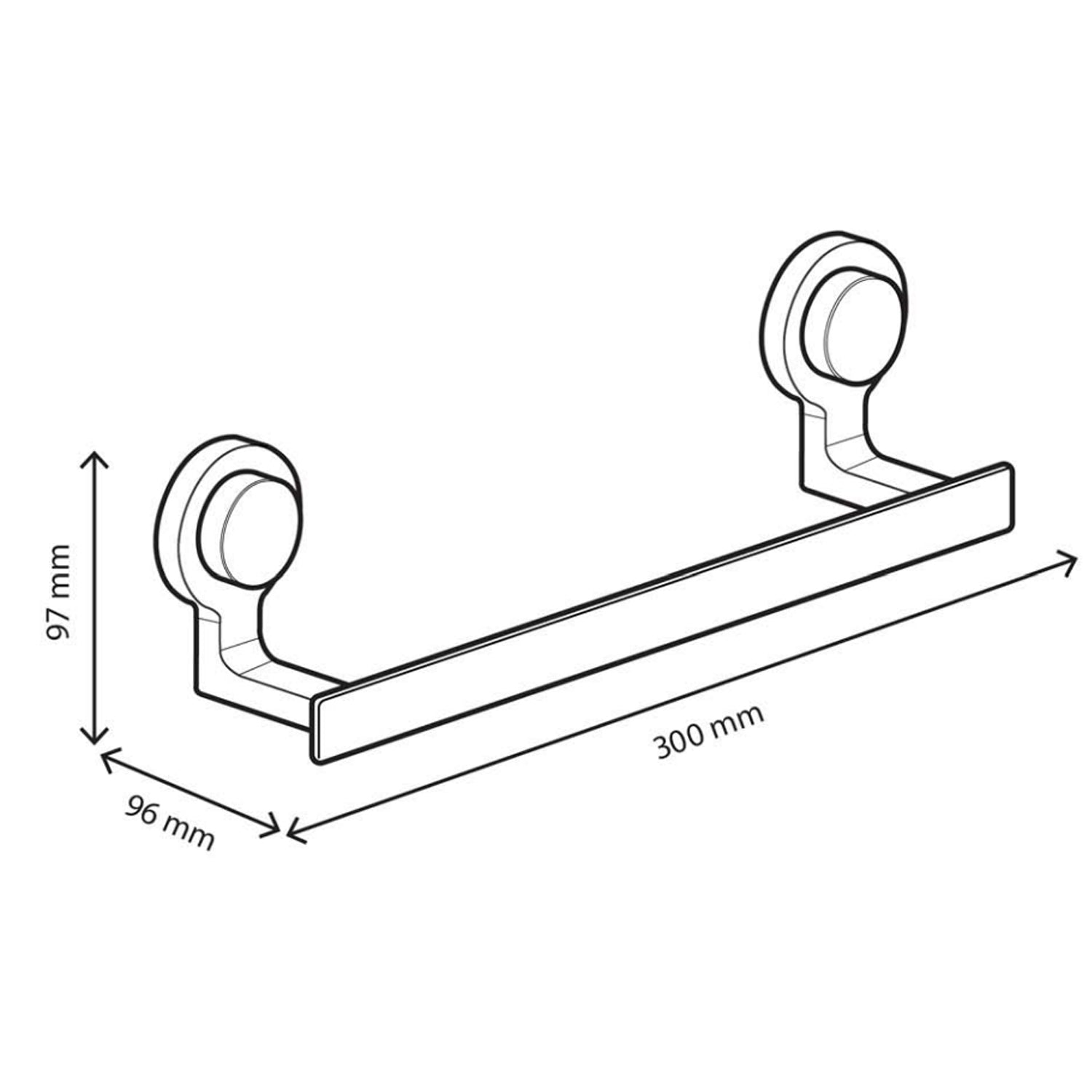 Portasalviette Koemo serie Kissy con asta quadrata 30 cm - Nero Opaco 3