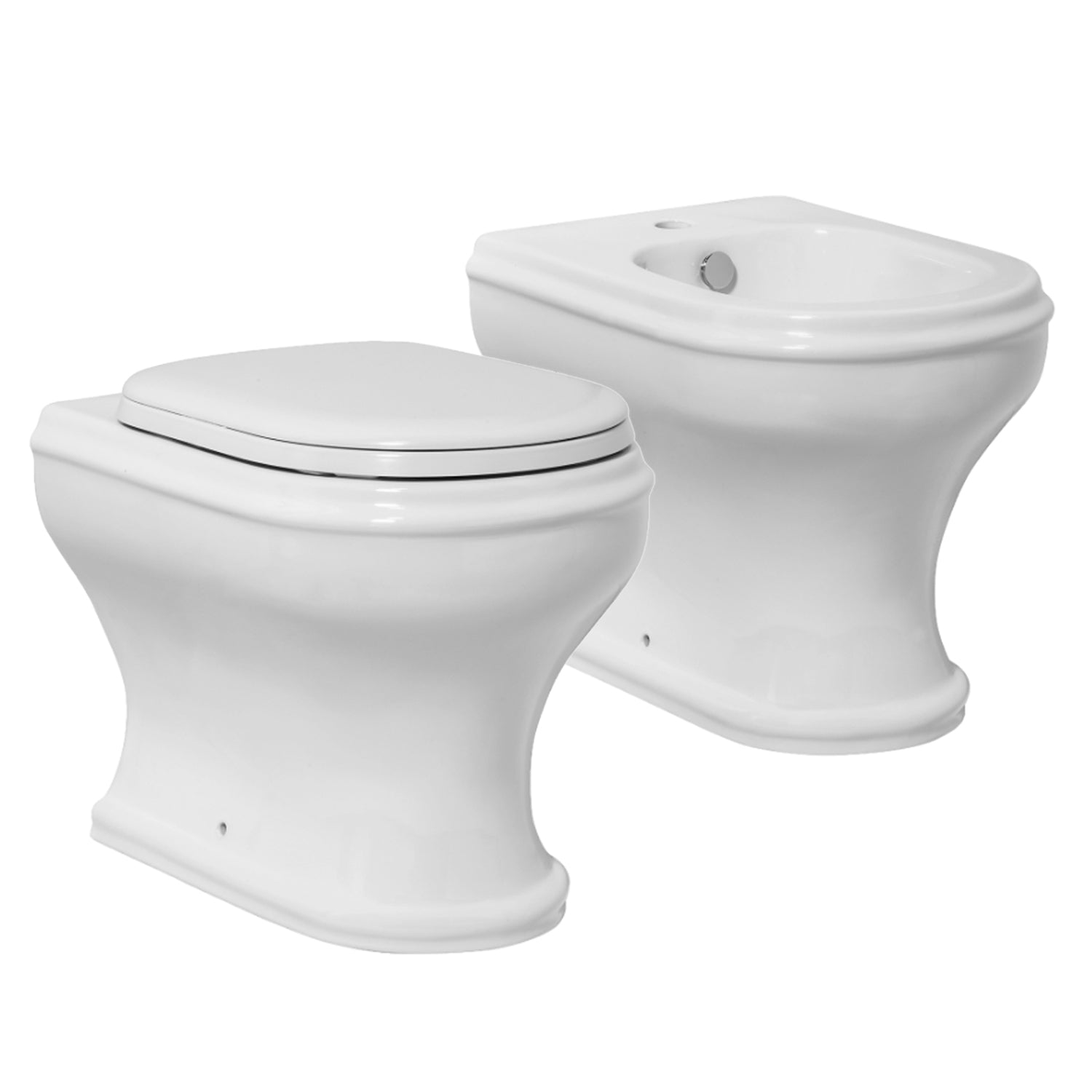  Sanitari filomuro con scarico traslato Azzurra serie Charme con sedile soft close