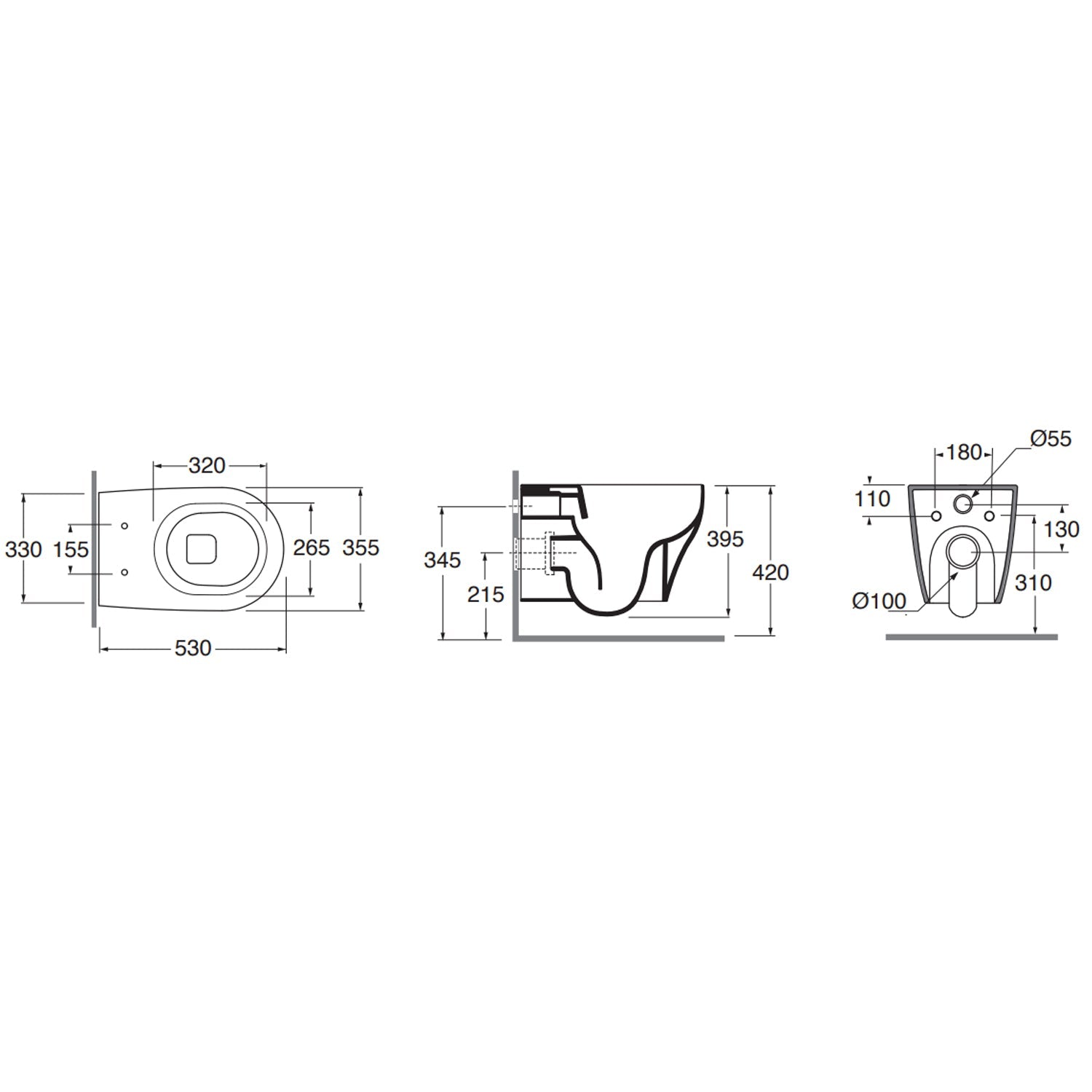 Sanitari sospesi Ceramica Azzurra serie Pratica con sedile soft-close 53x35xH34,5 cm- Bianco Lucido 5