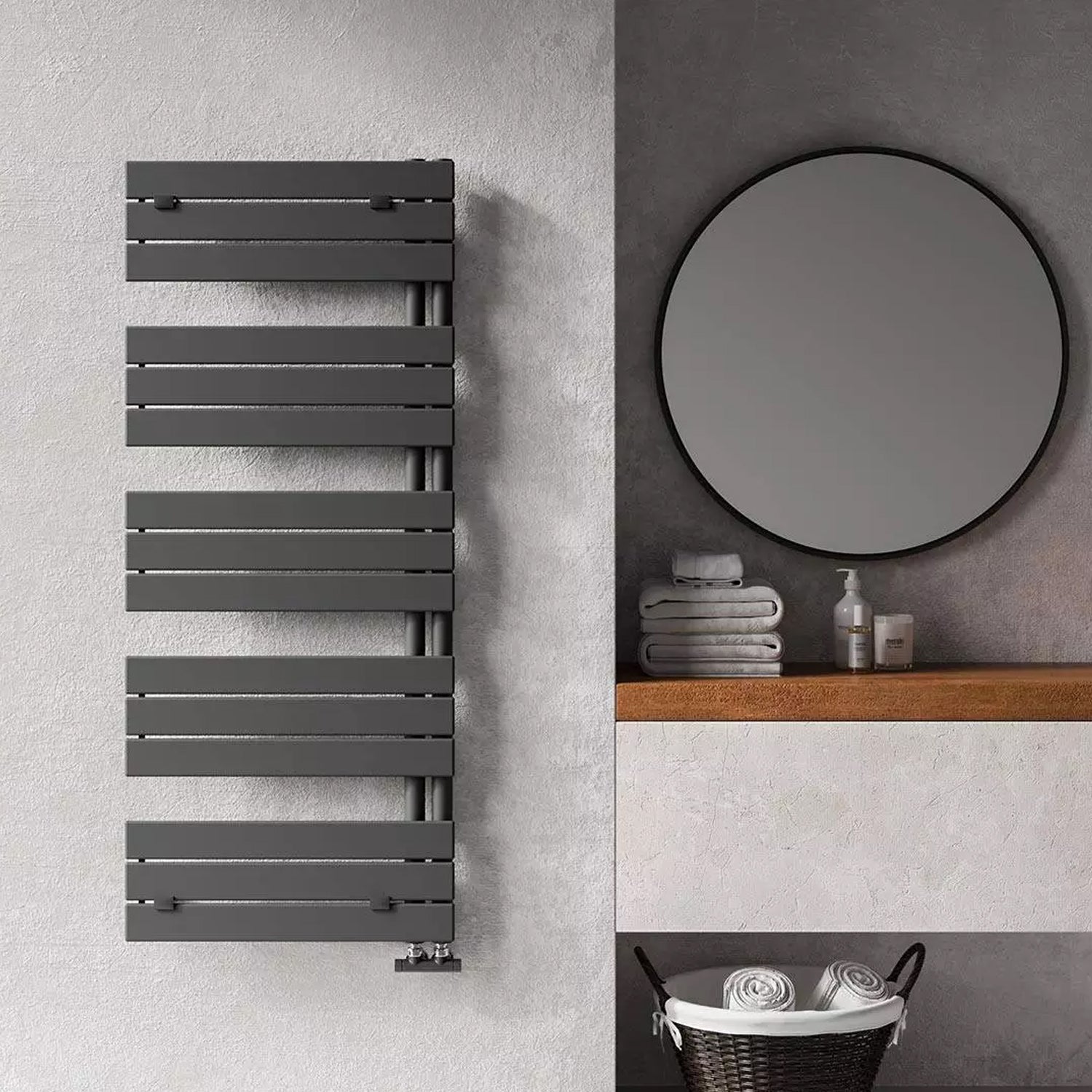 Termoarredo idraulico modello Alba di Lazzarini 1430x500 - Antracite by CeramicStore | Lo specialista del tuo bagno