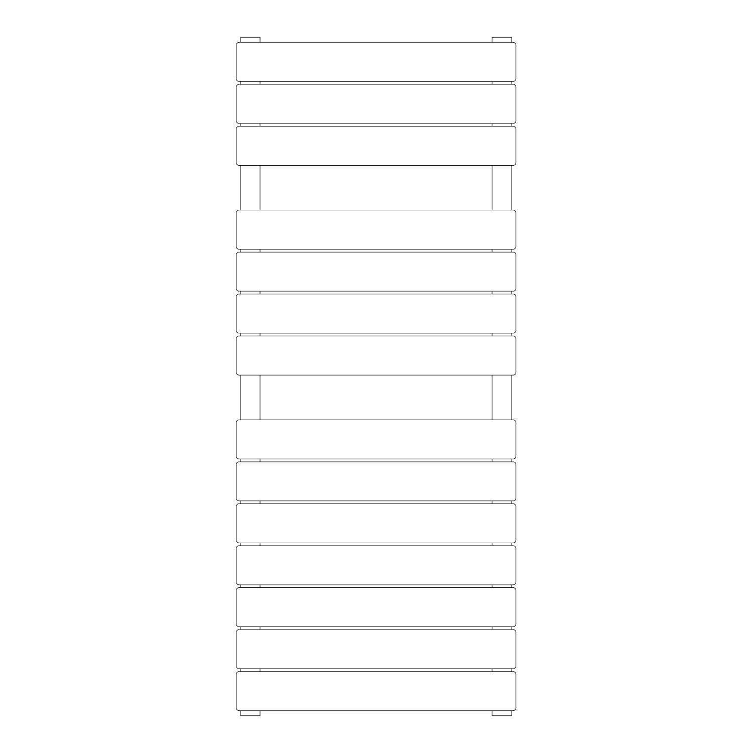  Termoarredo idraulico modello Palermo di Lazzarini 1213x500 - Nero Opaco by CeramicStore | Lo specialista del tuo bagno