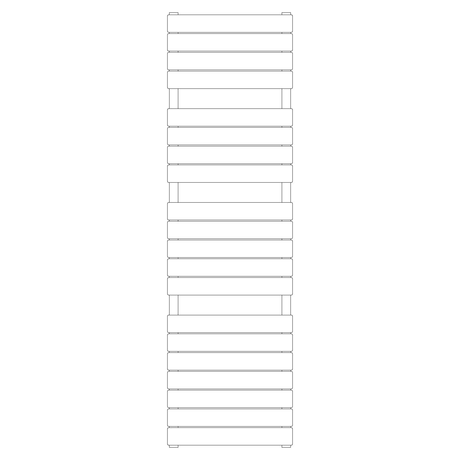  Termoarredo idraulico modello Palermo di Lazzarini 1738x500 - Nero Opaco by CeramicStore | Lo specialista del tuo bagno