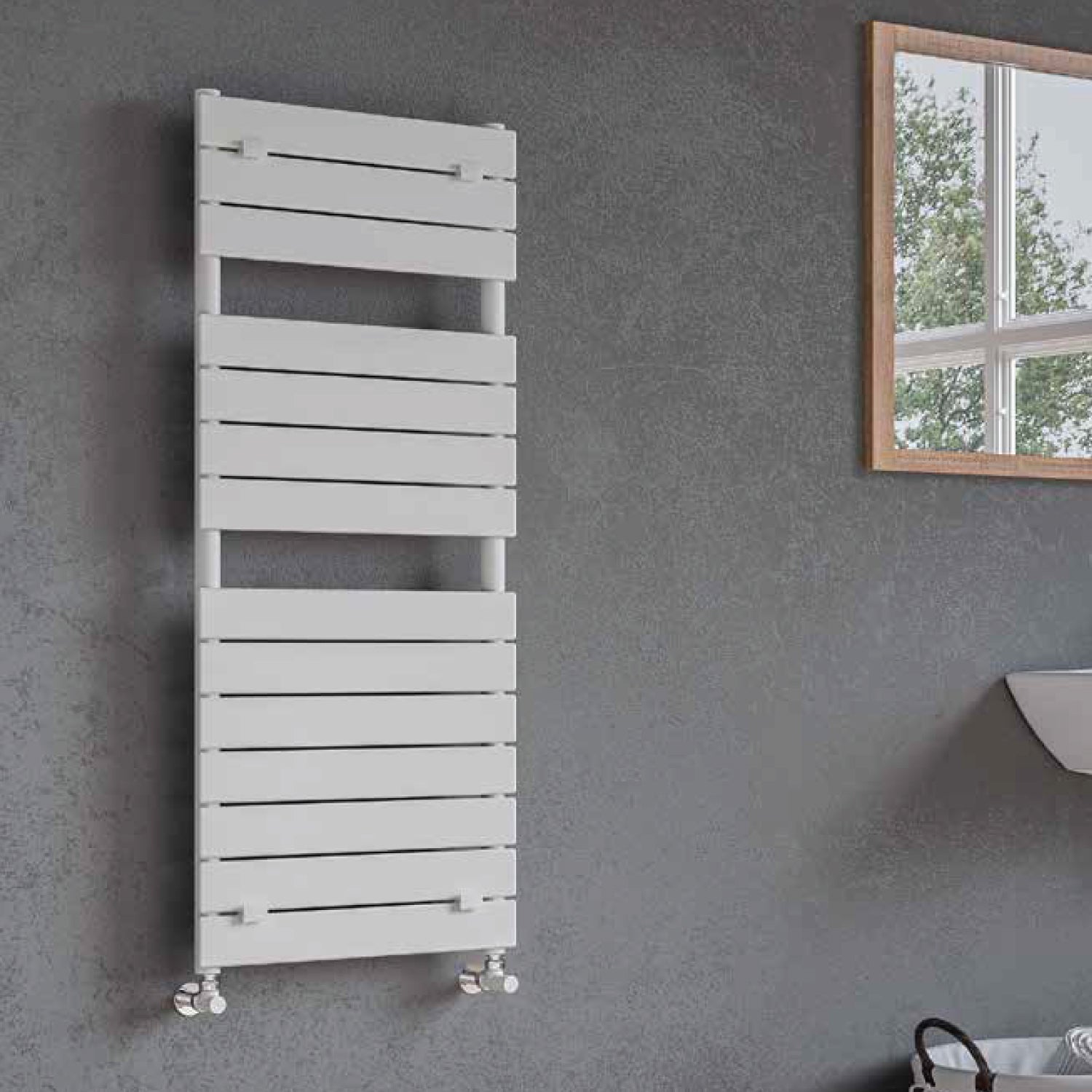  Termoarredo idraulico modello Palermo di Lazzarini 1213x500 - Bianco by CeramicStore | Lo specialista del tuo bagno