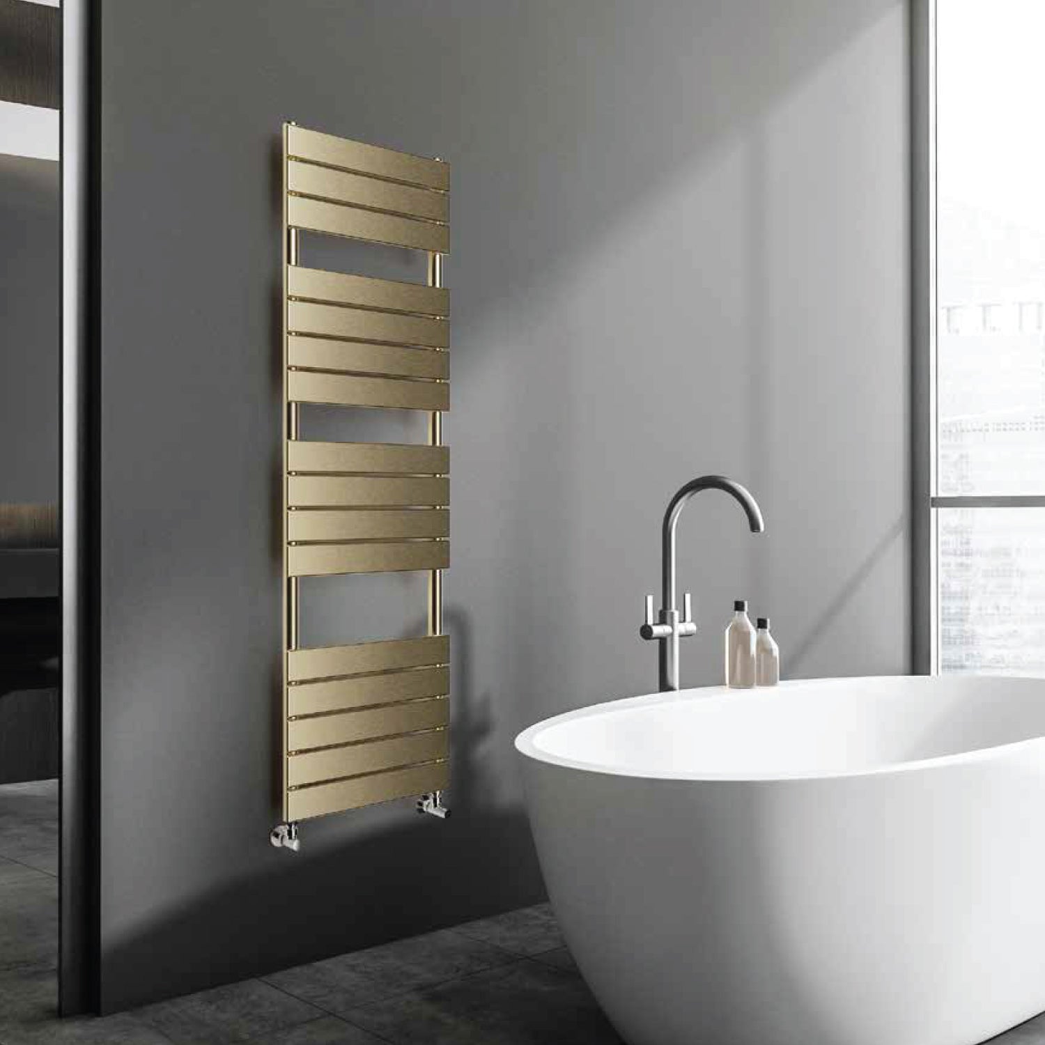  Termoarredo idraulico modello Egadi di Lazzarini 1512x500 mm B-Brass by CeramicStore | Lo specialista del tuo bagno