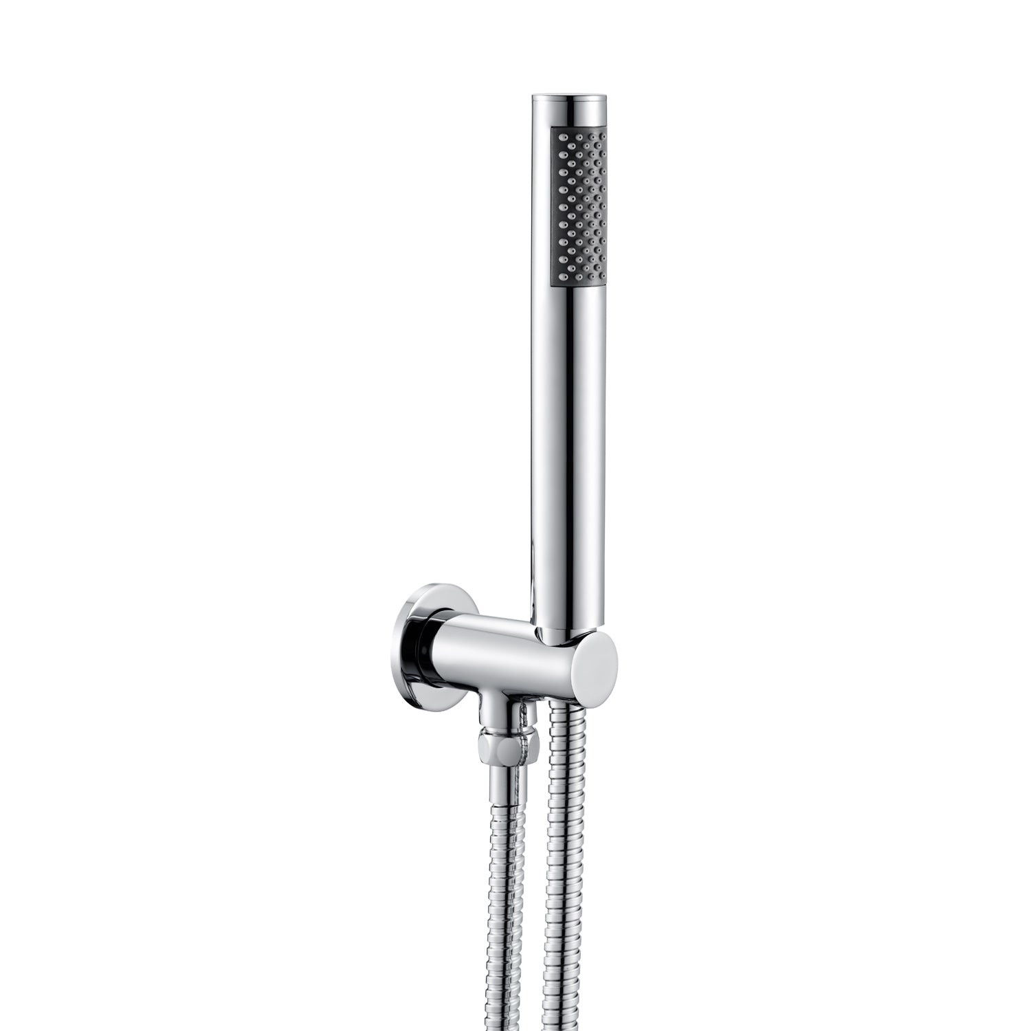 Kit doccia con punto acqua tondo in metallo e doccino in ABS cromato by CeramicStore | Lo specialista del tuo bagno