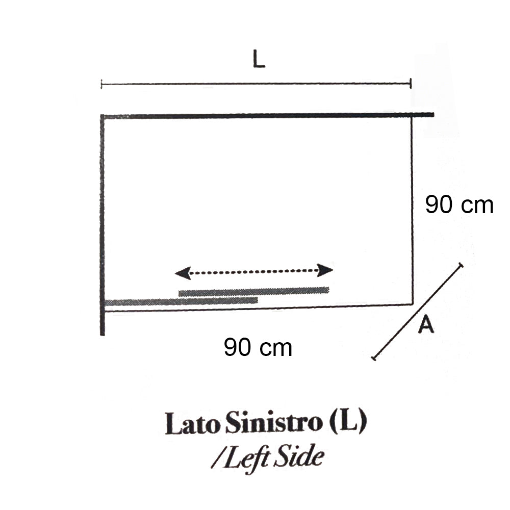 Box doccia quadrato con apertura angolare cm 90x90 modello Lauren in cristallo temperato mm 8 by CeramicStore | Lo specialista del tuo bagno
