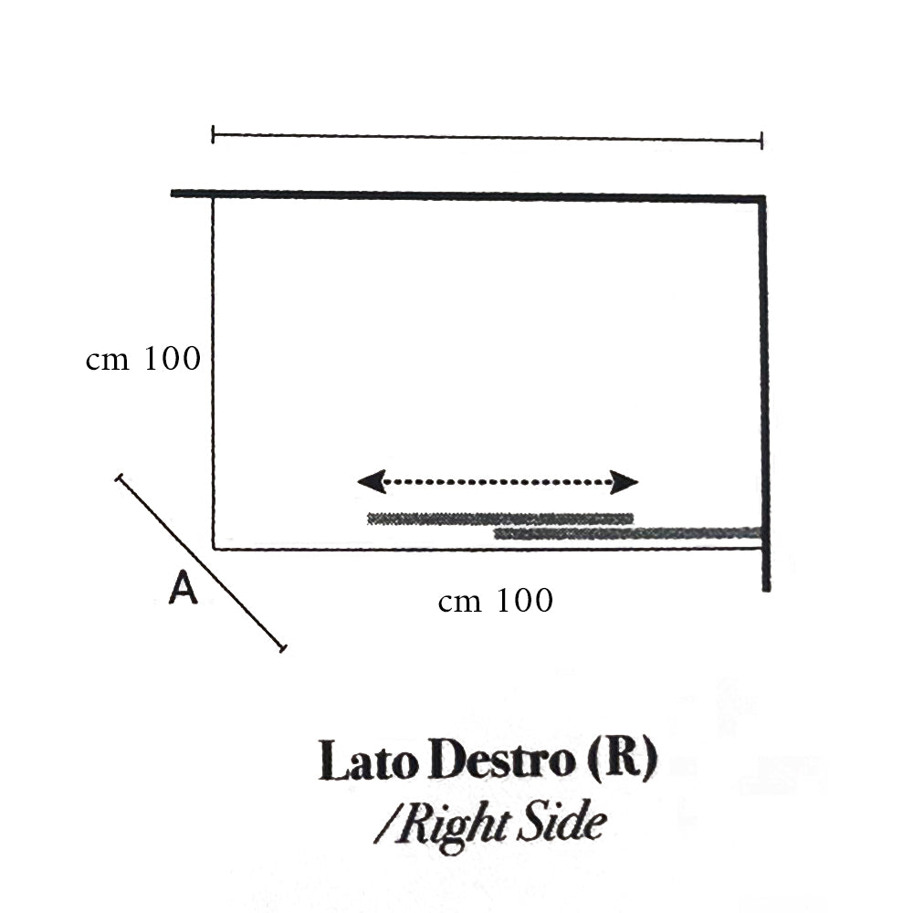  Box doccia quadrato con apertura angolare cm 100x100 modello Lauren in cristallo temperato mm 8 by CeramicStore | Lo specialista del tuo bagno