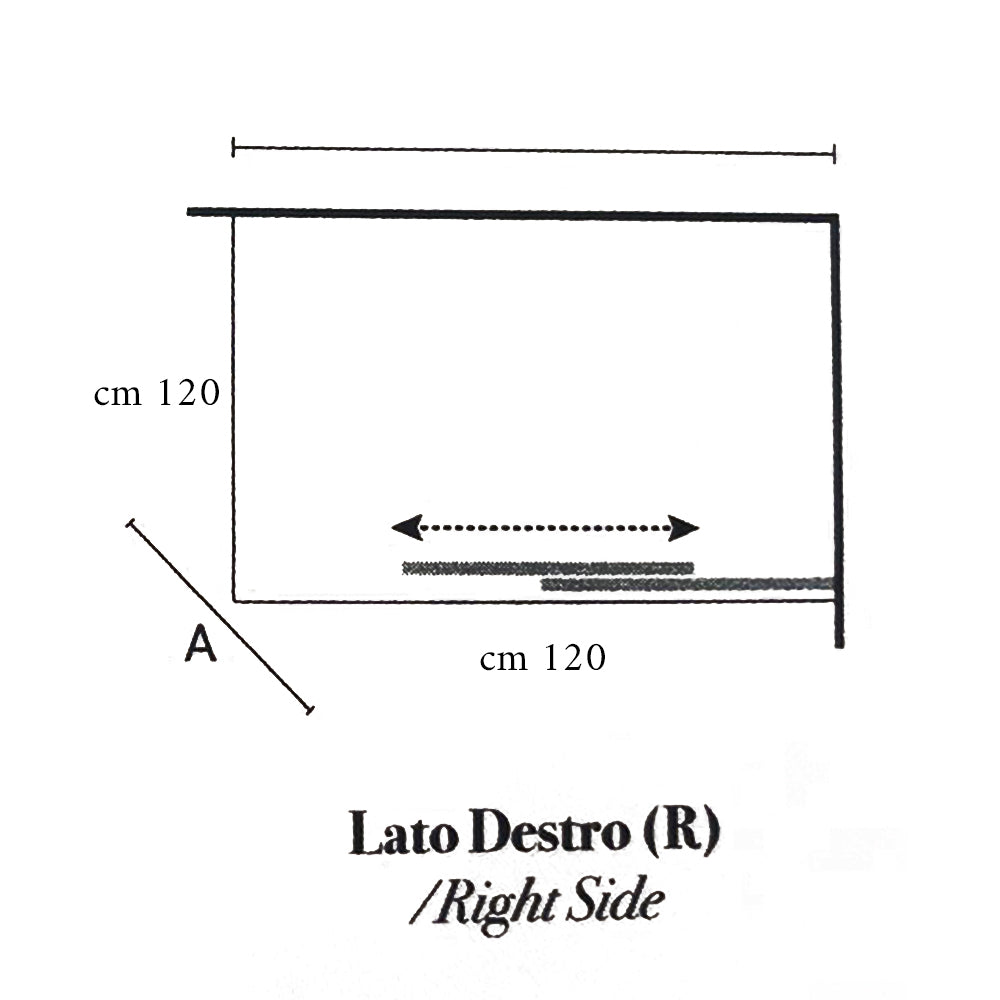  Box doccia quadrato con apertura angolare cm 120x120 modello Lauren in cristallo temperato mm 8 by CeramicStore | Lo specialista del tuo bagno