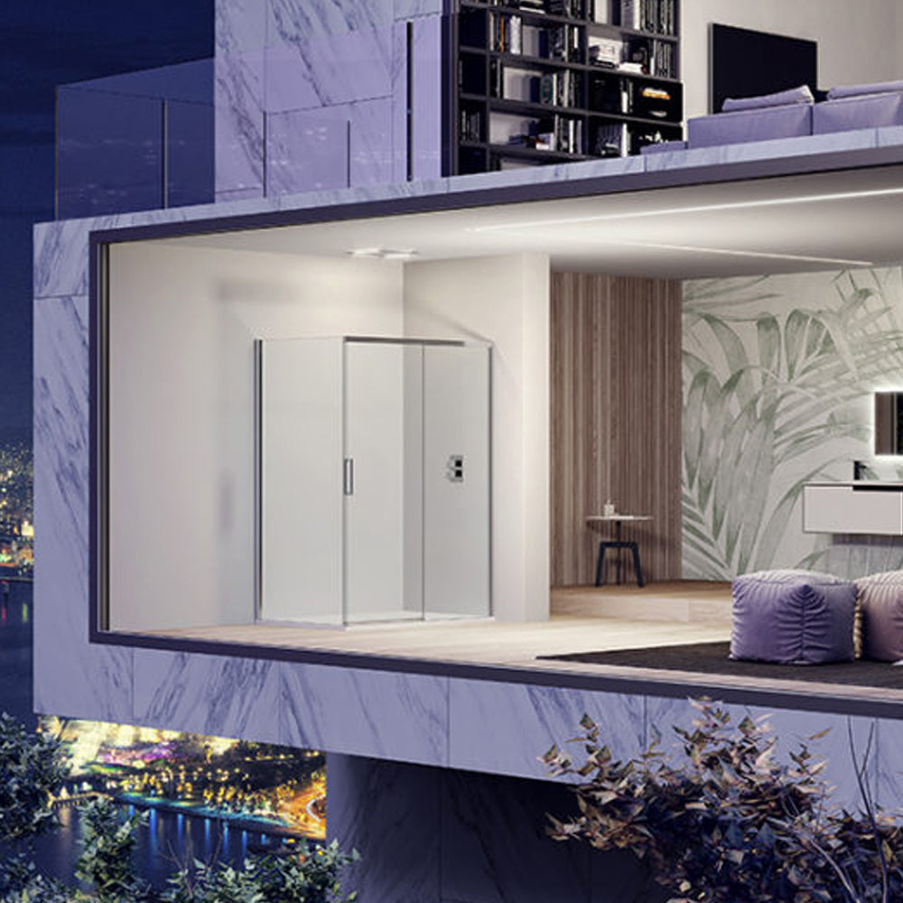  Box doccia rettangolare con apertura angolare cm 100x120 modello Lauren in cristallo temperato mm 8 -LATO DESTRO by CeramicStore | Lo specialista del tuo bagno