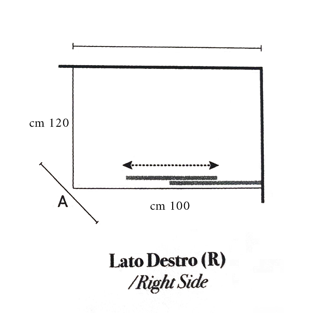  Box doccia rettangolare con apertura angolare cm 100x120 modello Lauren in cristallo temperato mm 8 -LATO DESTRO by CeramicStore | Lo specialista del tuo bagno
