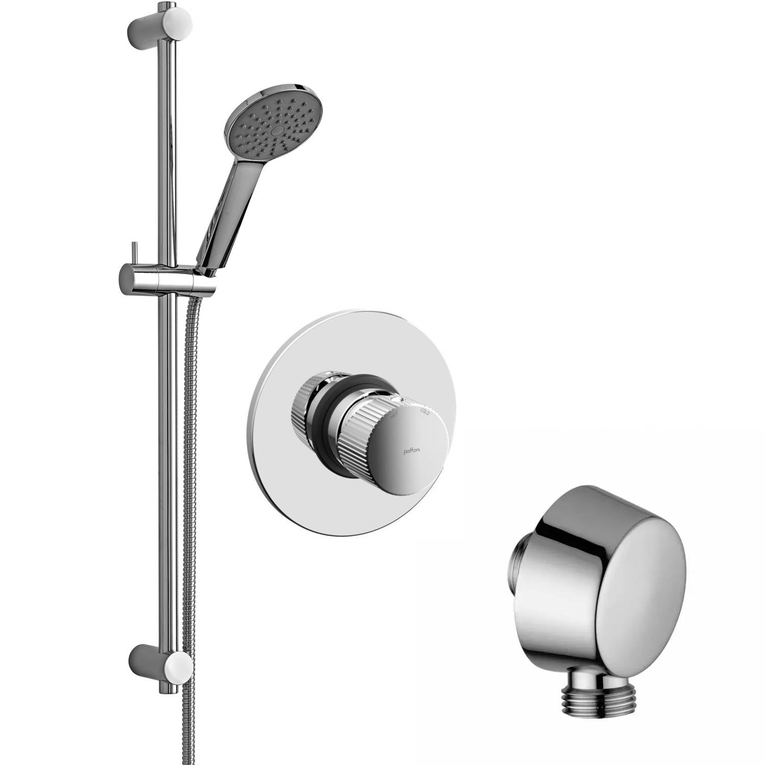 Kit Saliscendi PAFFONI Giada con miscelatore ad incasso JO010CR e presa acqua tonda a muro by CeramicStore | Lo specialista del tuo bagno