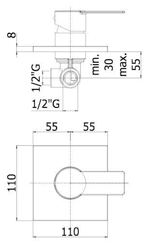  Set saliscendi con asta per doccia