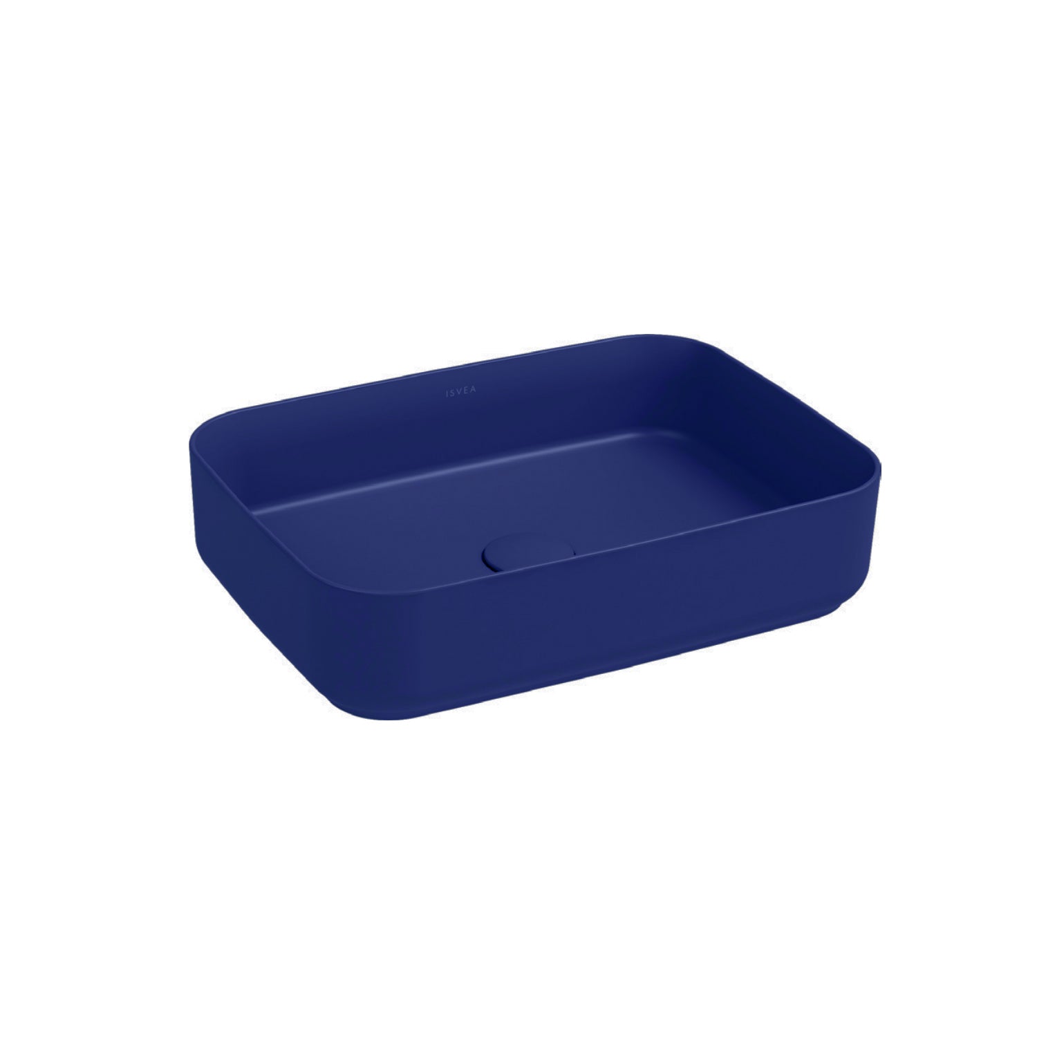 Lavabo d'appoggio rettangolare senza foro BathCore serie Infinity 50x36 color Blu Opaco