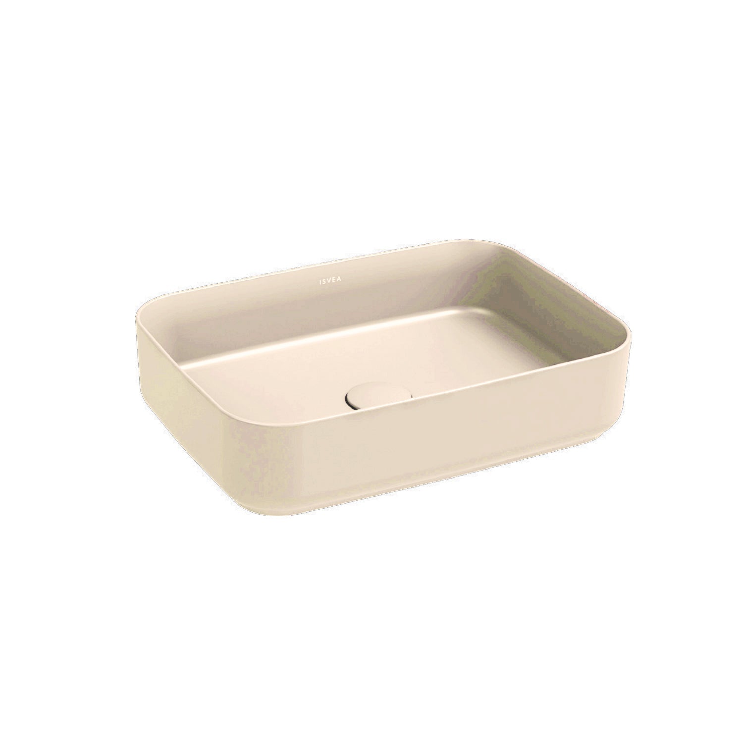 Lavabo d'appoggio rettangolare senza foro BathCore serie Infinity 50x36 color Avorio Opaco