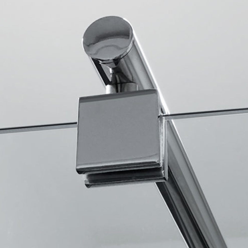  Box Doccia Angolare 90x80 con porta apertura saloon e parete fissa in cristallo trasparente 6 mm by CeramicStore | Lo specialista del tuo bagno