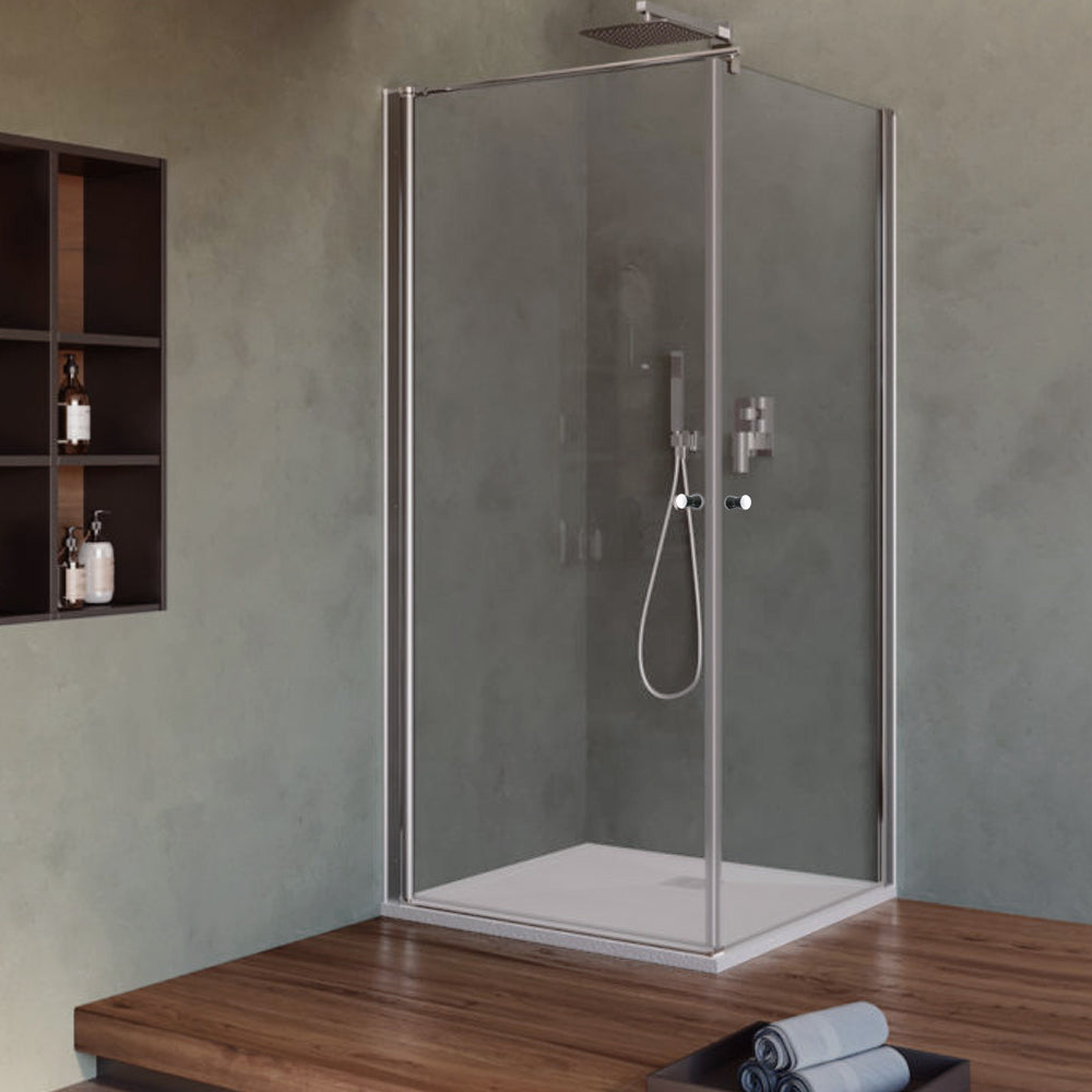 Box Doccia cm 70x80 con porta apertura due battenti in cristallo trasparente 6 mm by CeramicStore | Lo specialista del tuo bagno