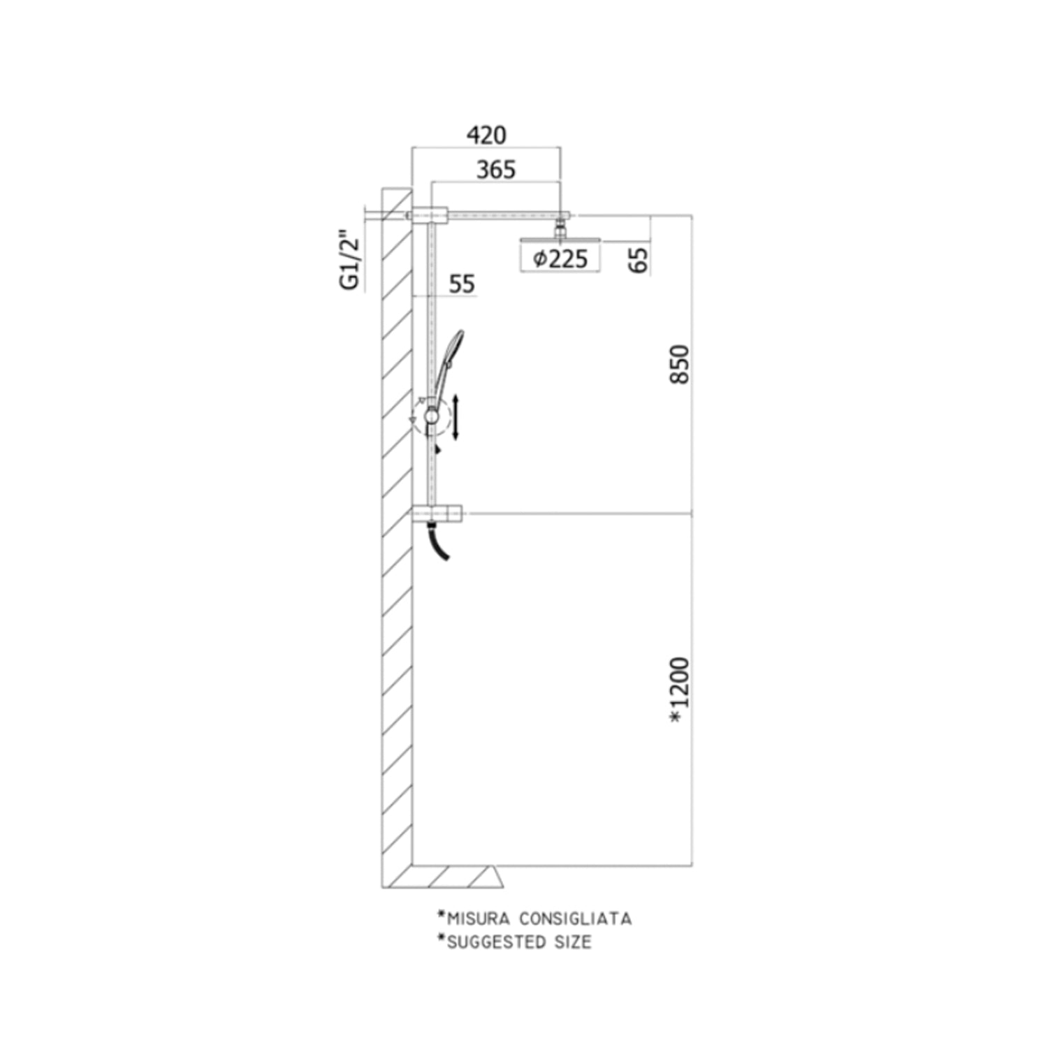  Colonna doccia Up con presa acqua completa di doccia e soffione Paffoni - Cromato by CeramicStore | Lo specialista del tuo bagno