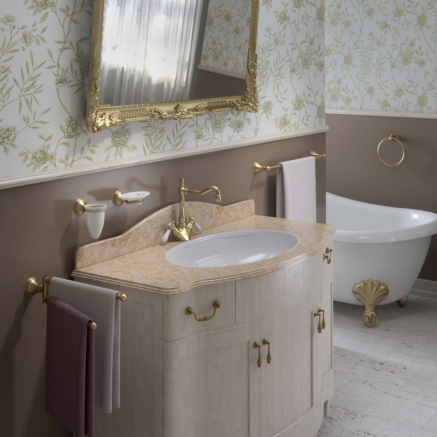  Portasalviette 45 cm a parete di Gedy serie Romance - Bronzo by CeramicStore | Lo specialista del tuo bagno