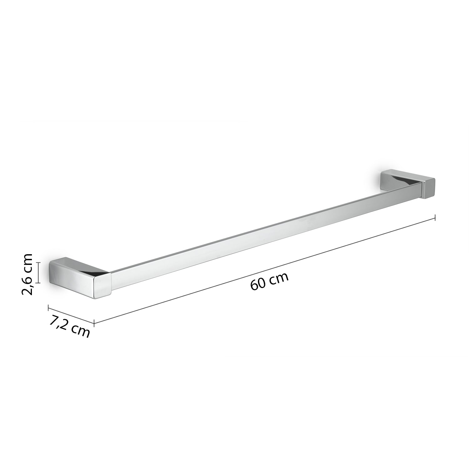  Porta asciugamani 60 cm da muro Spluga di Gedy - Cromato by CeramicStore | Lo specialista del tuo bagno